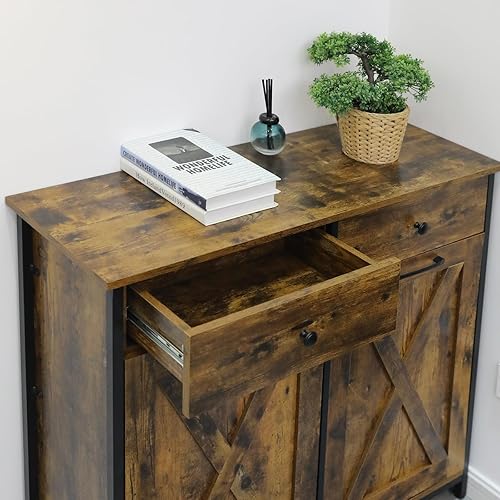 Miniatura 7 de Clevich Gabinete de basura con doble inclinación hacia fuera de 20 galones, armario de reciclaje de madera para cocina, soporte oculto con cajones y