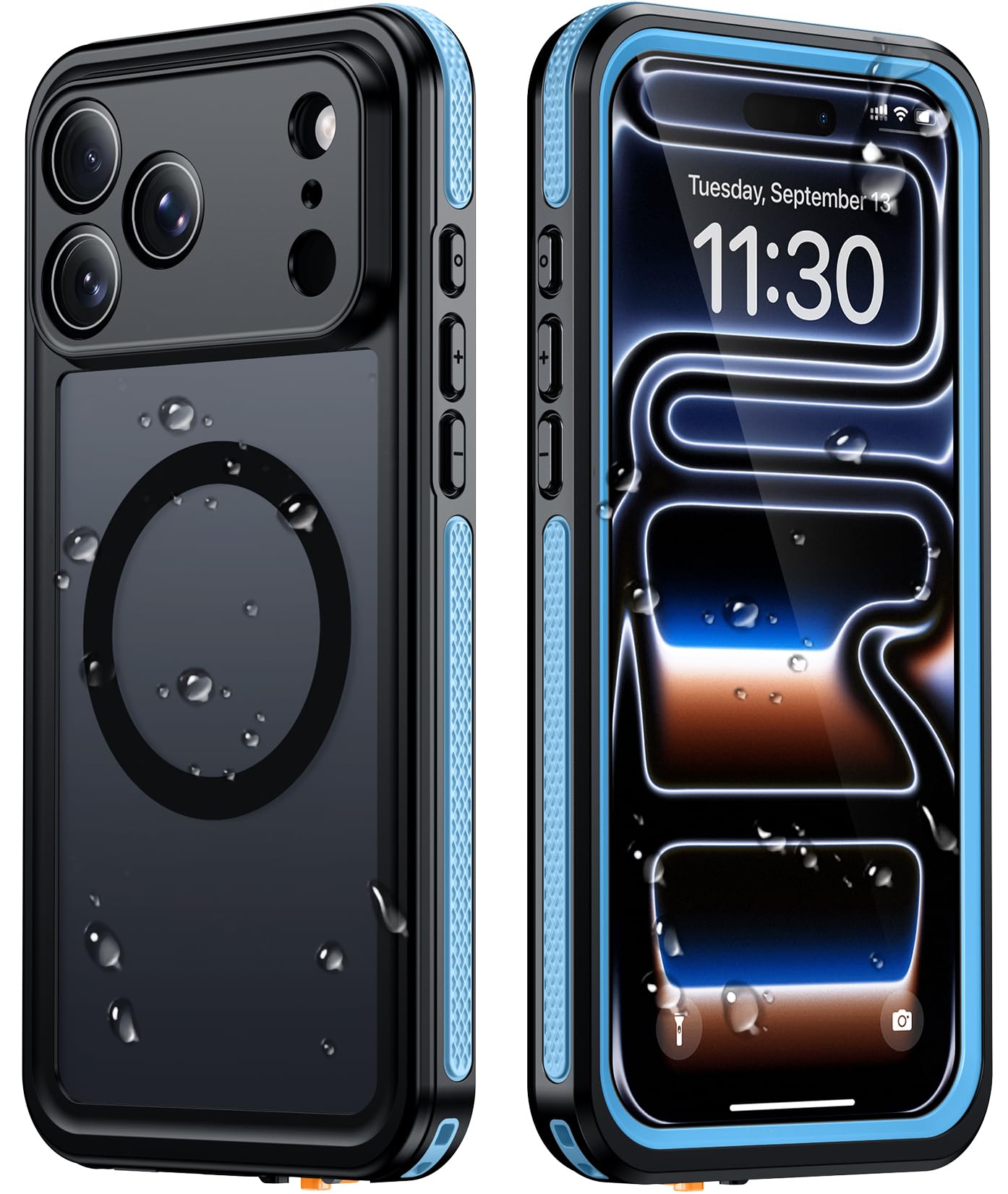 Temdan Designed for iPhone 17 Pro Case Waterproof, Blue