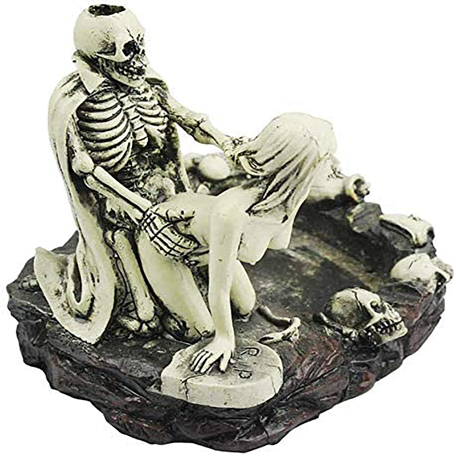 doepeBAE Halloween Ashtray Gothic Resin Ashtray Skeleton Sexy Figure Scary Skull Party Decoration Christmas Valentine's Day Table Ornament Halloween for Living Room Bedroom Bar (AshtrayA)
