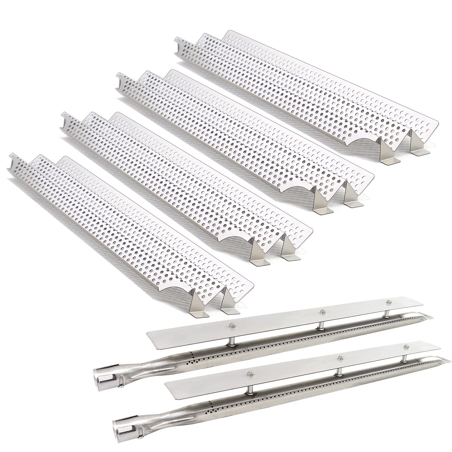 Zemibi 2 Pack 24" Stainless Steel Burner Tubes Replacement for Viking, 4 Pack 23 1/8" Heat Plate Shield Replacement for Viking VGBQ 30 in T Series VGBQ 41 in T Series VGBQ 53 in T Series VGBQ30 VGBQ41