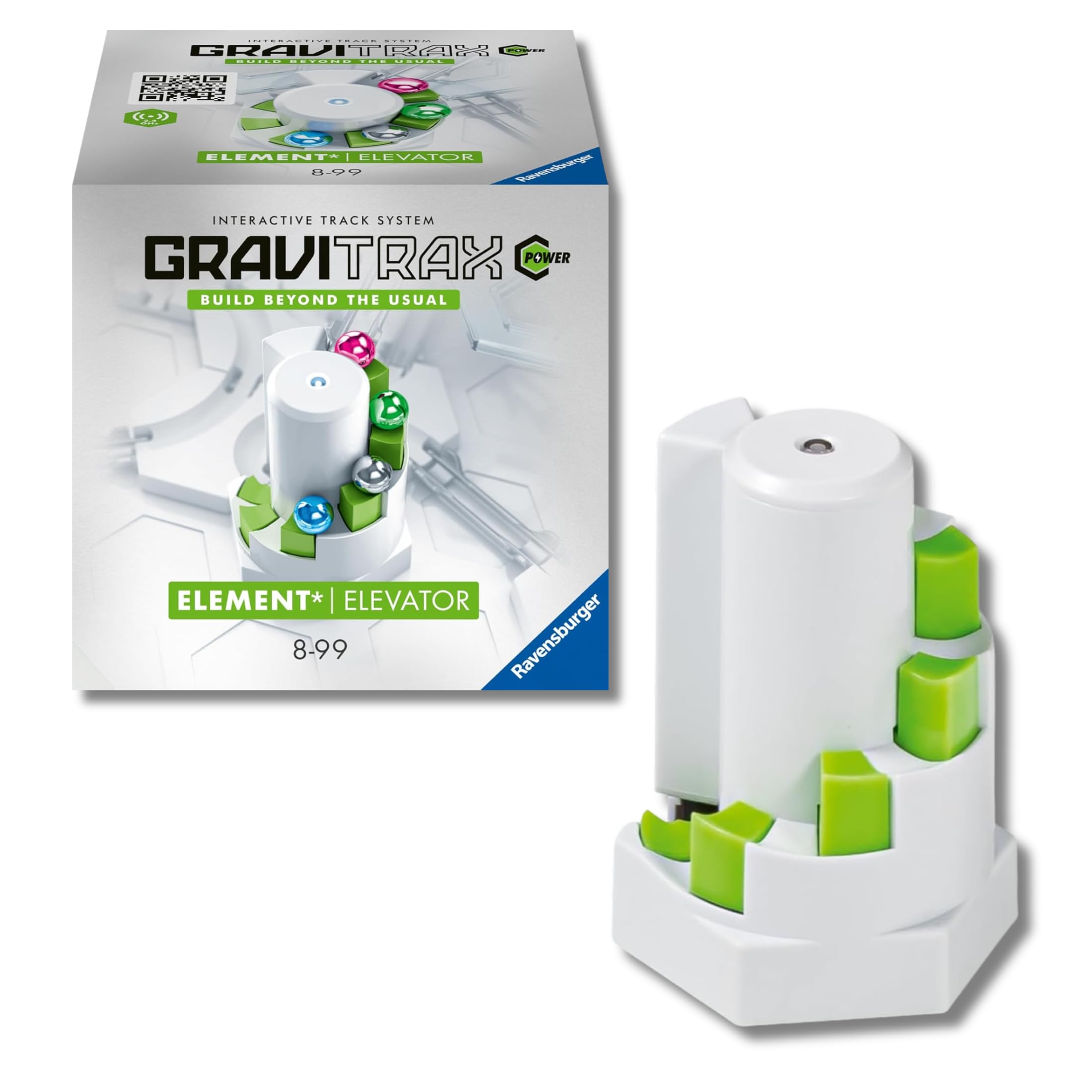 Ravensburger - GraviTrax Power Element Elevator: Trasporta 6 biglie automaticamente, Accessorio pista biglie, Gioco STEM 8+ anni e adulti, Non giocabile da solo, Compatibile con tutti i GraviTrax