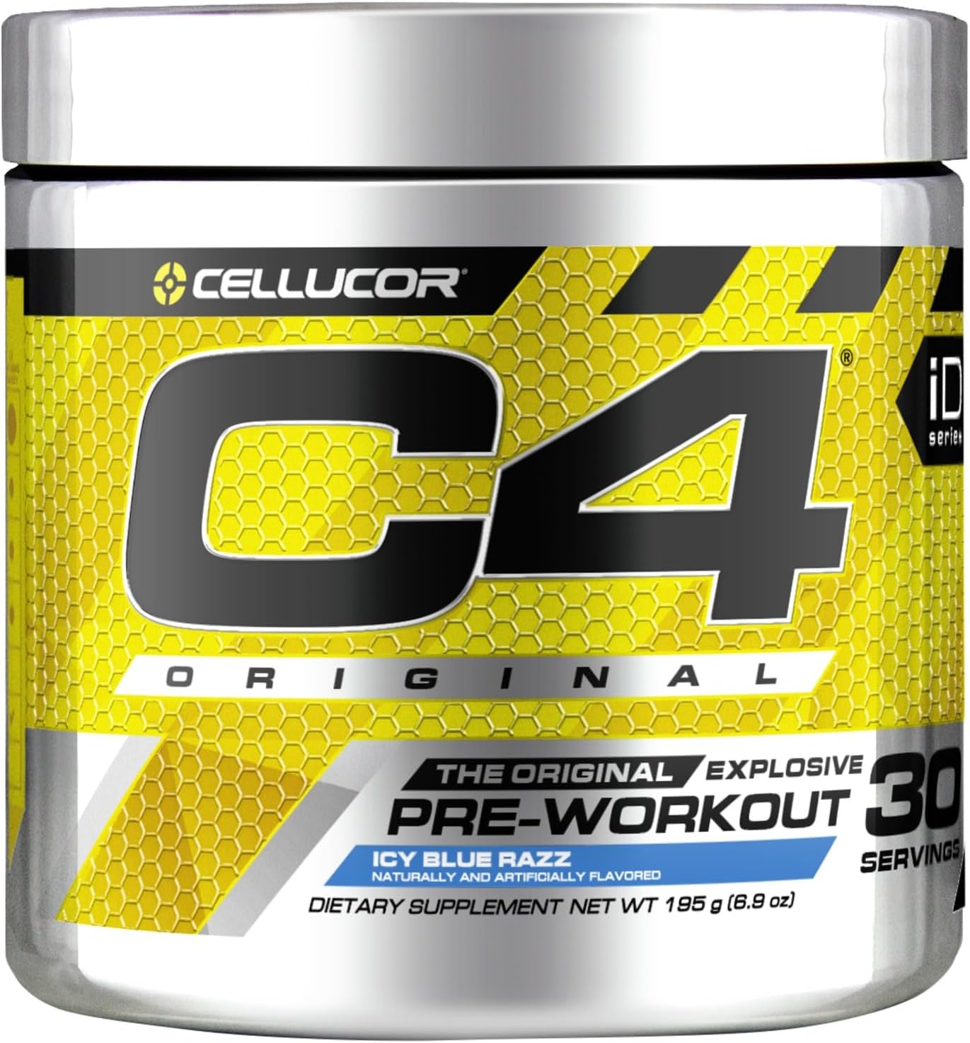Cellucor C4 Original Pre-Workout Powder, Icy Blue Razz – 30 Servings – Zero Sugar, 150mg Caffeine, Beta-Alanine, Creatine & Vitamin C for Immune Support – Energy Supplement for Men & Women