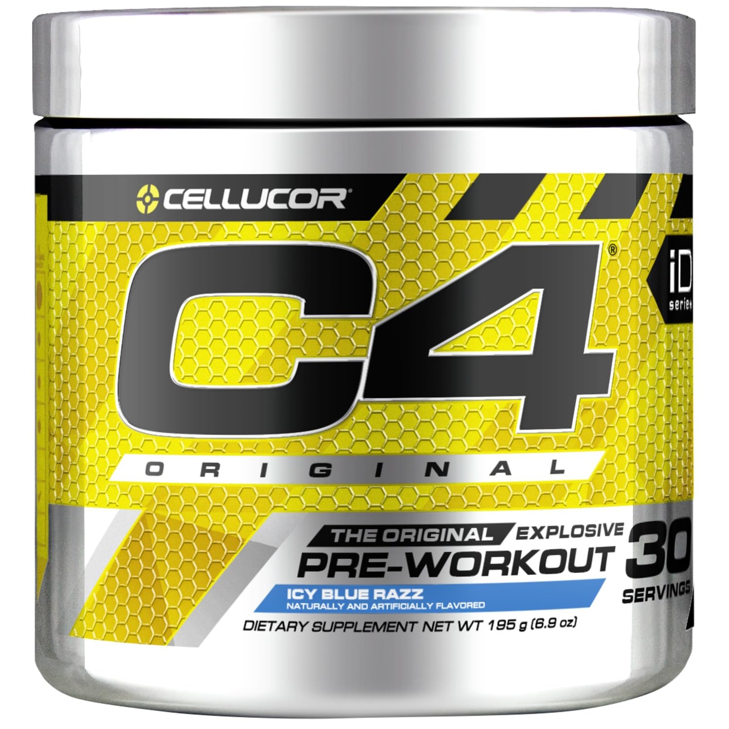 CellucorC4 Original Pre-Workout Powder, Icy Blue Razz – 30 Servings – Zero Sugar, 150mg Caffeine, Beta-Alanine, Creatine & Vitamin C for Immune Support – Energy Supplement for Men & Women