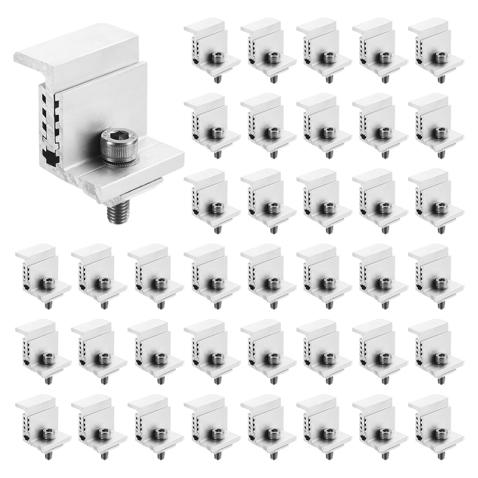 QUARKZMAN 30pz Solare Pannello Terminale Morsetto Alluminio Z Staffe per Solare Pannelli Solare Montaggio Staffe Kit per Solare Pannello Pv Montaggio sistemi Accessori (32-50mm)