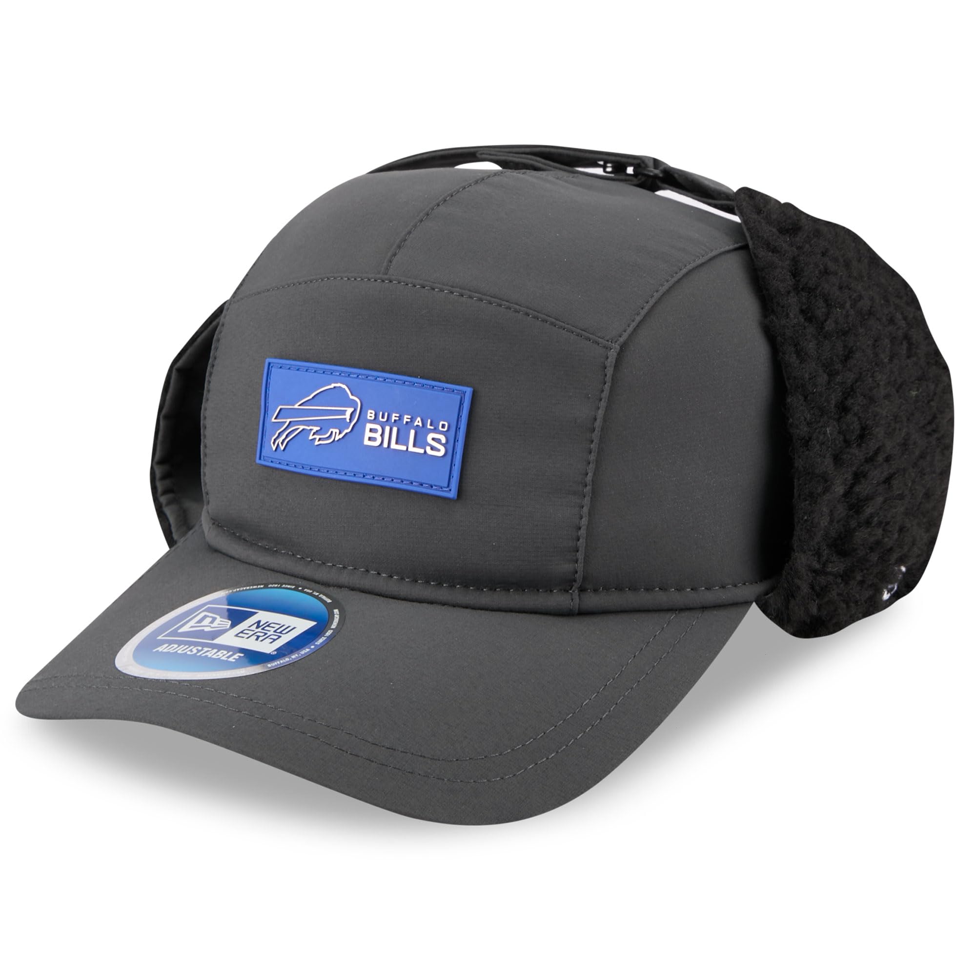 New Era Men's Buffalo Bills, Charcoal Charcoal Buffalo Bills 2025 Sideline Cold Weather Runner Dog Ear Adjustable Hat