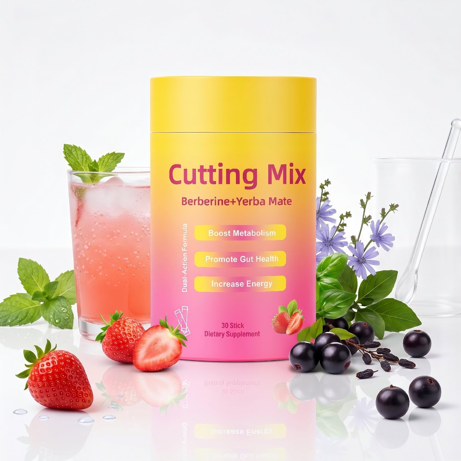 Cutting Drink Mix, Strawberry Aa, 30 Sticks