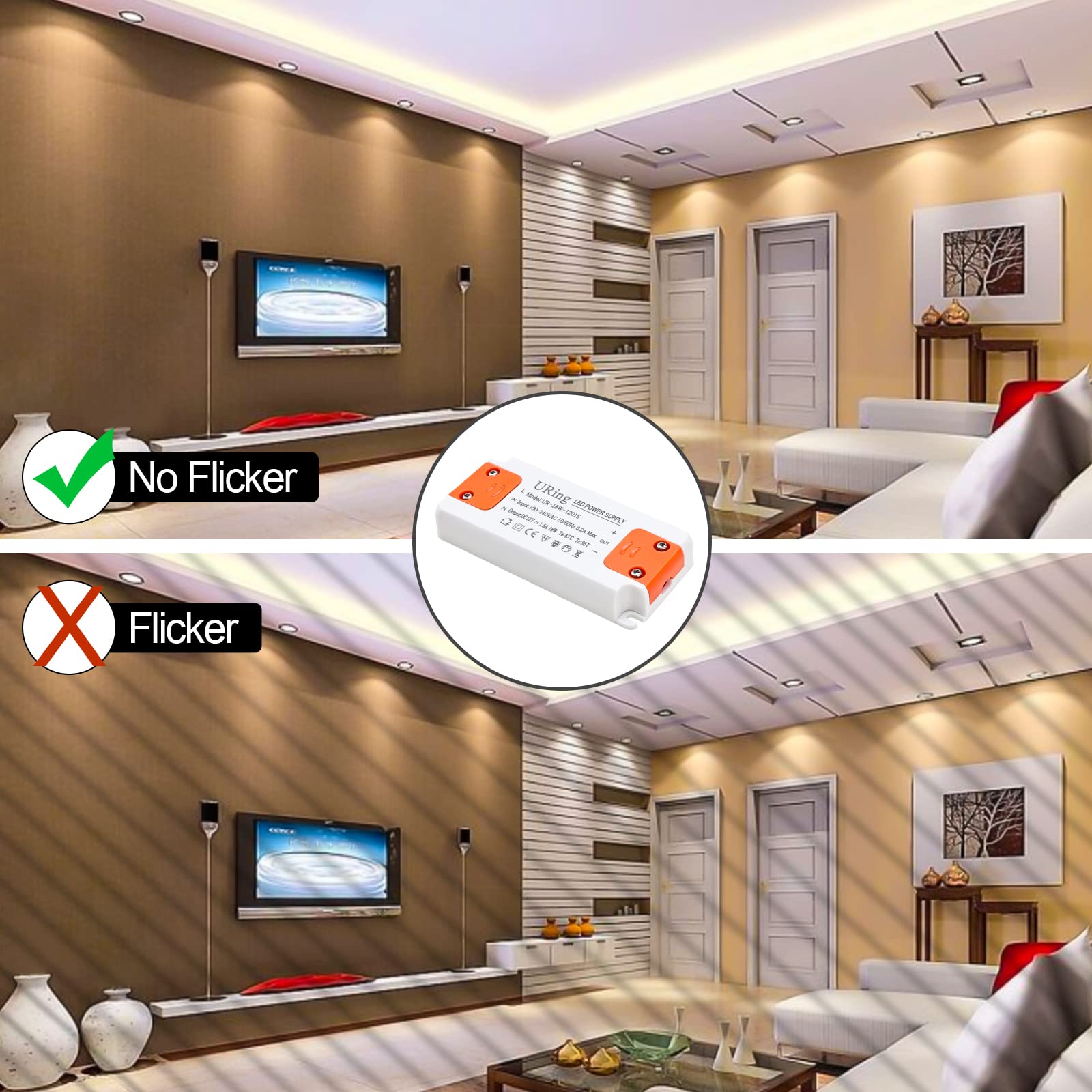 URing Trasformatore LED 12V 18W - Alimentatore Senza Sfarfallio Per Luci G4 MR16 GU5.3 - Foto 3