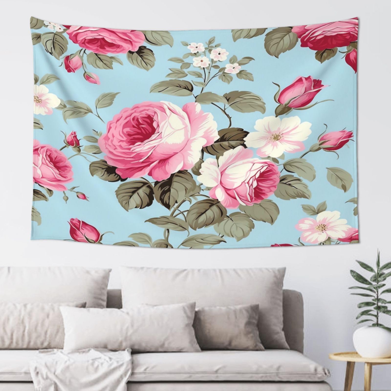 QMKFWT Vintage Rose Tapestry Aesthetic Wall Hanging Tapestries 60'' x 40'' Boho Tapestries Vertical Wall Art Decorative Funny Vintage Poster Flag Tapestry for Bedroom Living Room Decor