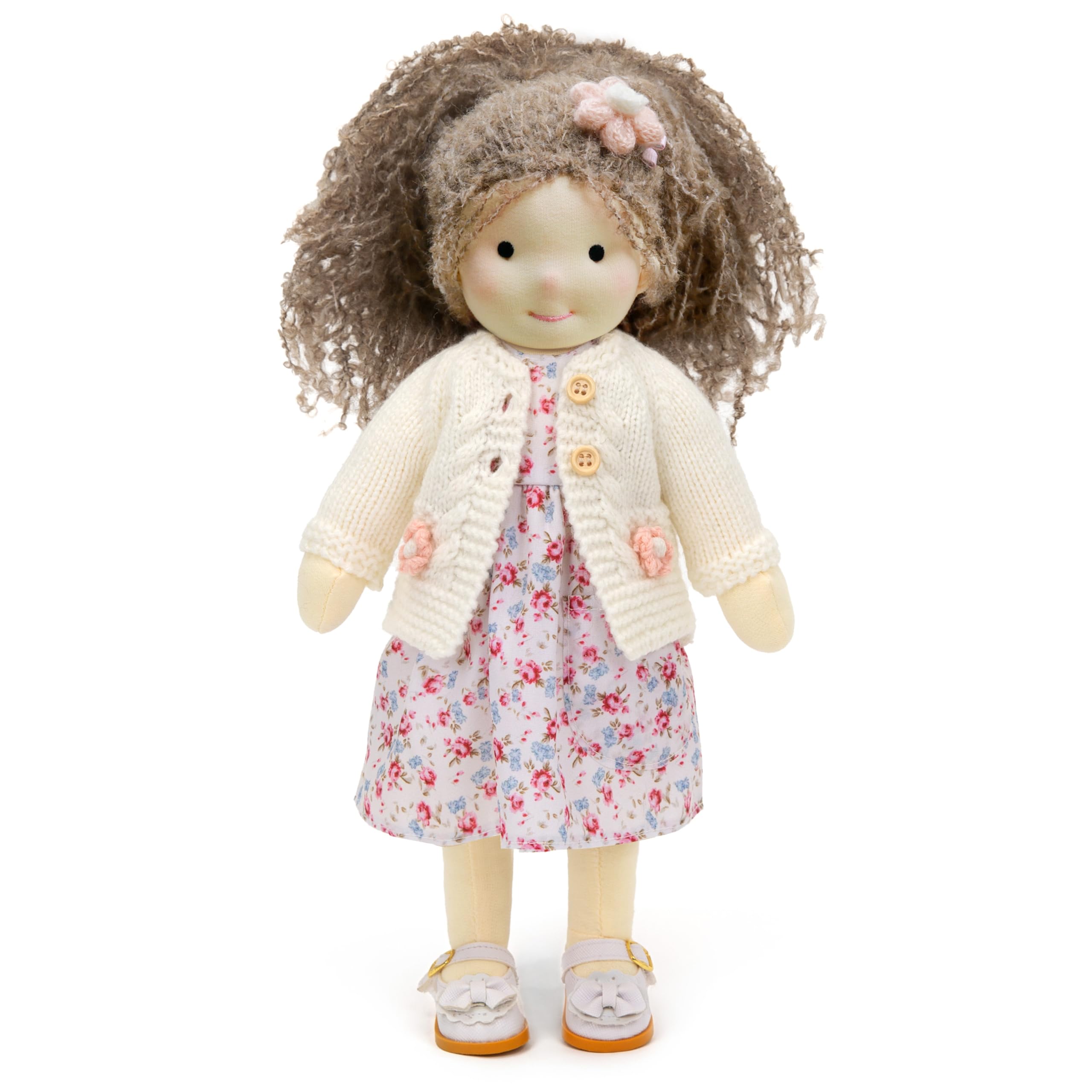 BlissfulPixie Handmade Waldorf Girl Rag Doll - Amber, 12" Soft Plush, Ideal First Doll for Babies & Toddlers