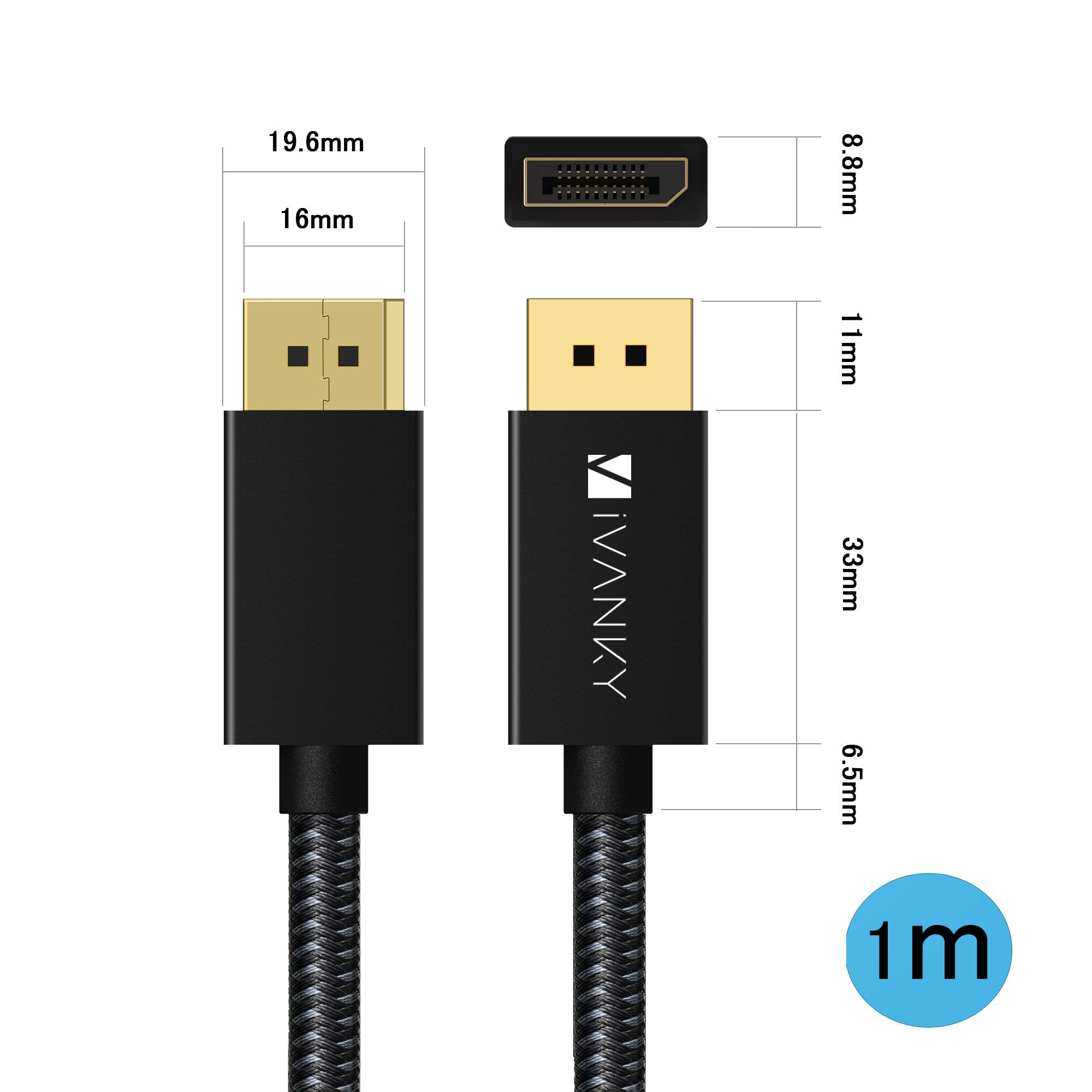 WLGQ Displayport 1.4 cable 8Kケーブル2メートル 8K DisplayPort