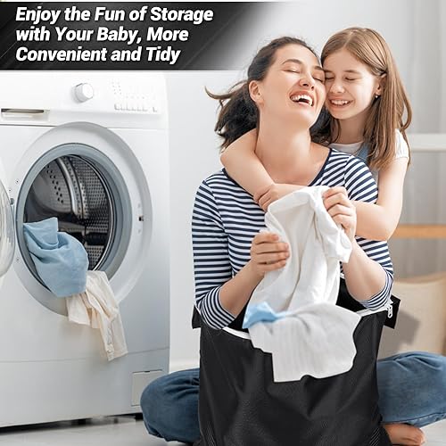 Miniatura 7 de 2 bolsas grandes de viaje para lavandería, lavable, impermeable, bolsa para ropa sucia, bolsa grande para ropa sucia, bolsa de entrenamiento para