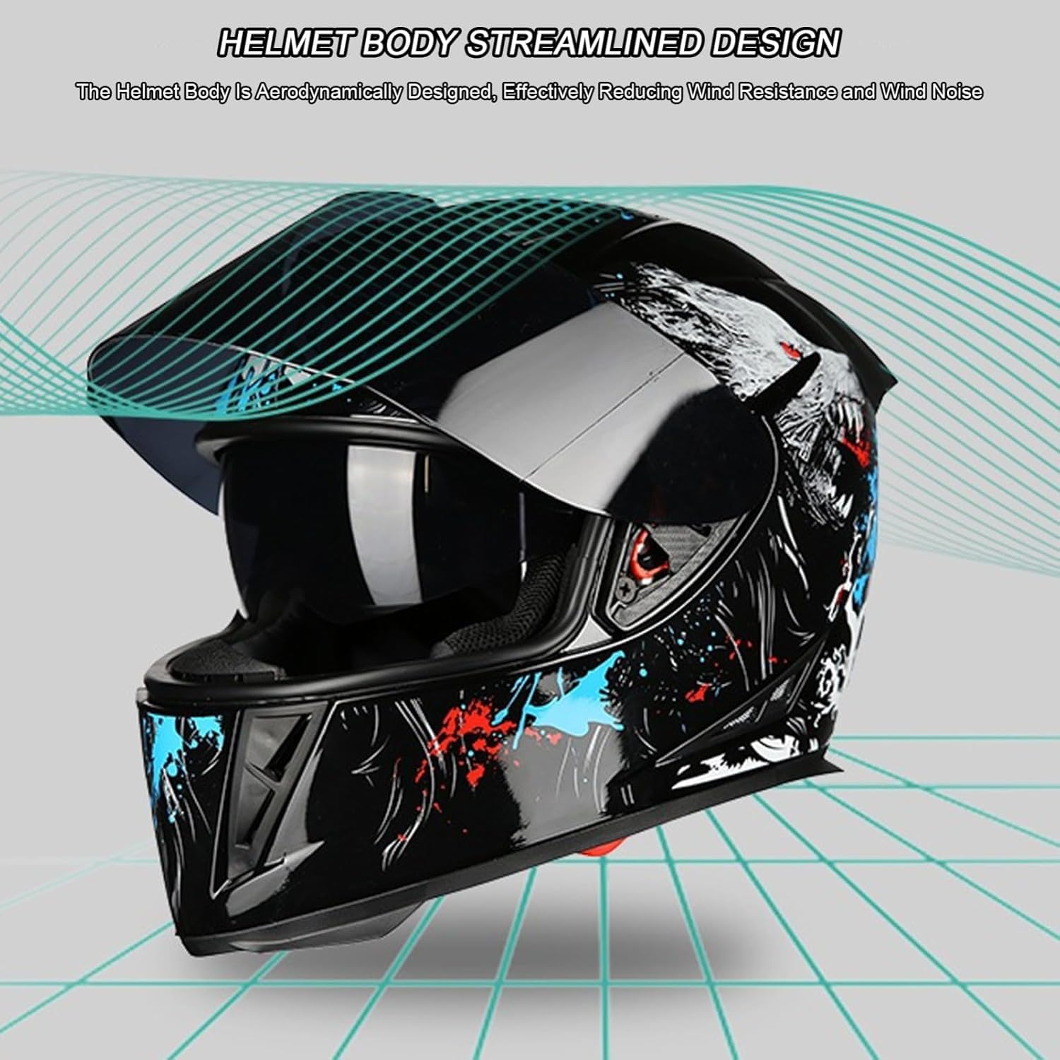 Caschi da Moto Casco Integrale A Doppia Visiera per Adulti Giovani Uomini E Donne Casco da Moto Integrale Modulare Casco da Moto Omologato Ece/DOT Ciclomotore per Bici da Strada, E, XL/59-60CM