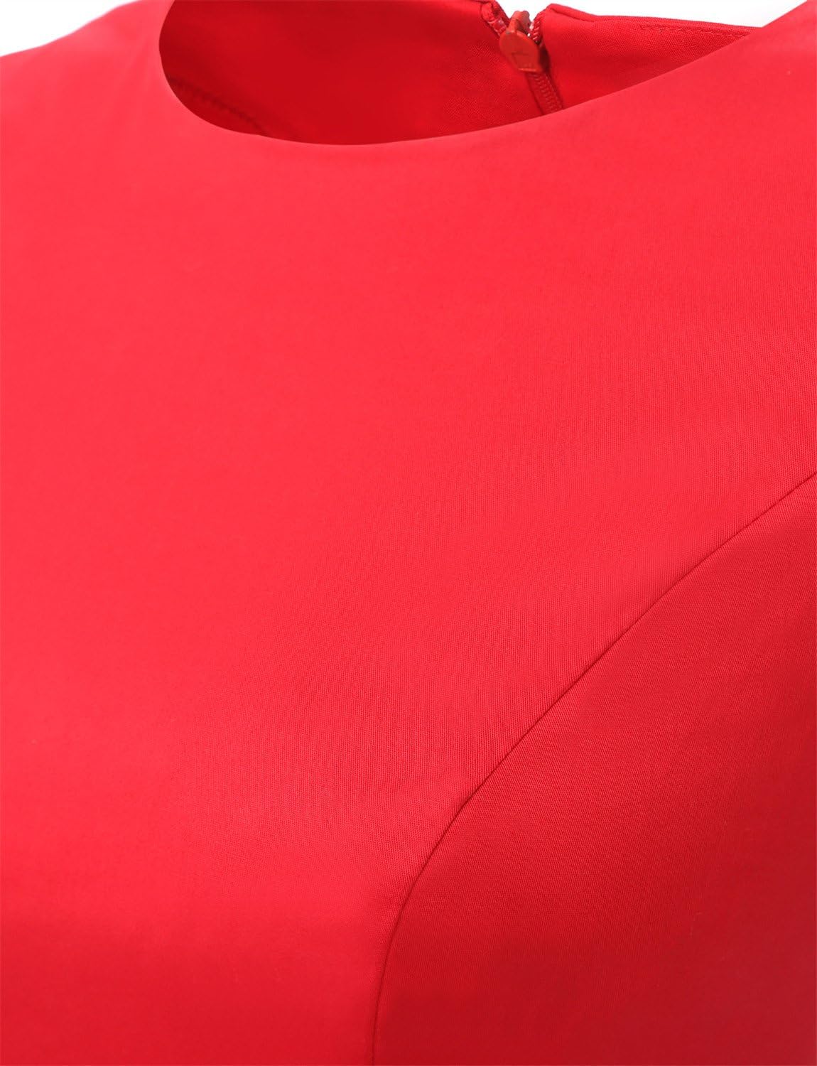 Dressystar 2024 Women's Vintage Boatneck Cap Sleeve Retro Rockabilly Prom Dresses Cocktail Party Dress Cap-Sleeve 1956LD Red XXL - Image 7