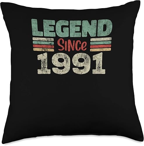 Miniatura 5 de Legend Since 1991 Limited Edition - Almohada para regalo de cumpleaños número 32, 16 x 16 pulgadas, multicolor