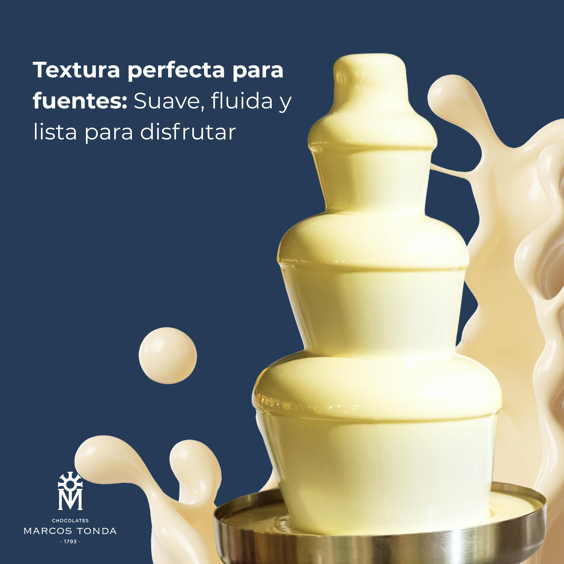 Chocolates Marcos Tonda - Chocolate para Fuentes de Chocolate Blanco 6kg | Chocolates para Fuentes de Chocolate