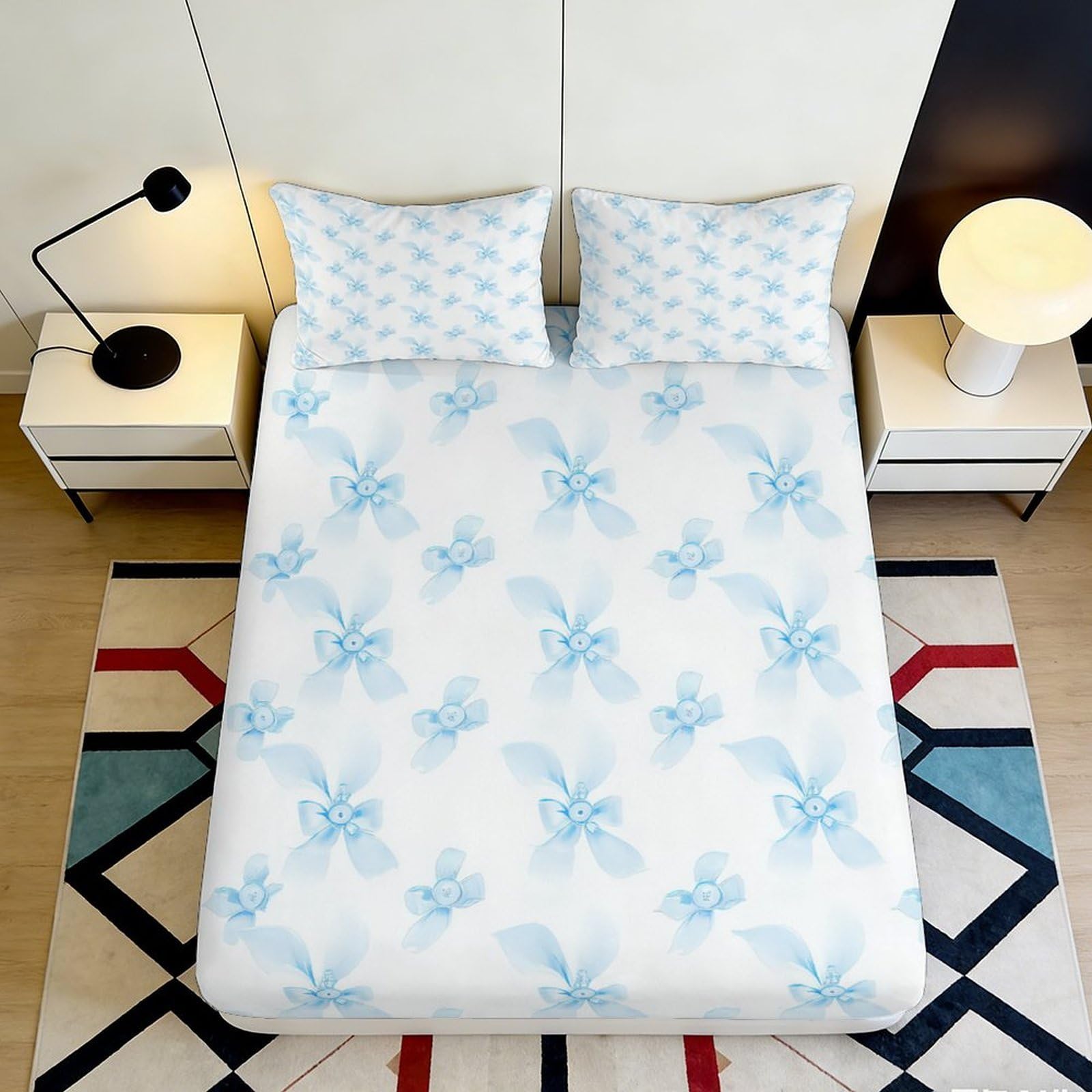 3D Printed Futuristic Pattern Fitted Sheet Microfiber Deep Pocket Non-Slip Bedding Adult Bedroom Mattress Fitted Cover Full Wrap Washable 120x200x25cm