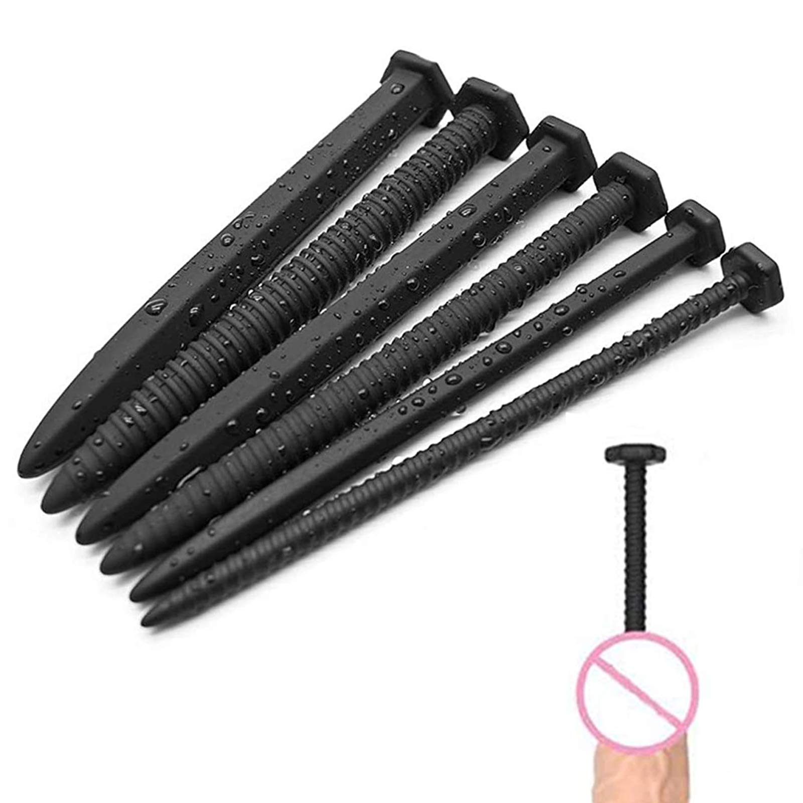 Harnröhren Dilatoren Set 6 Stück Silikon Katheter Sounding Penis Plug Screw DIlator Optimal Masturbation Harnröhrenstimulation Sexspielzeug Set Für Männer