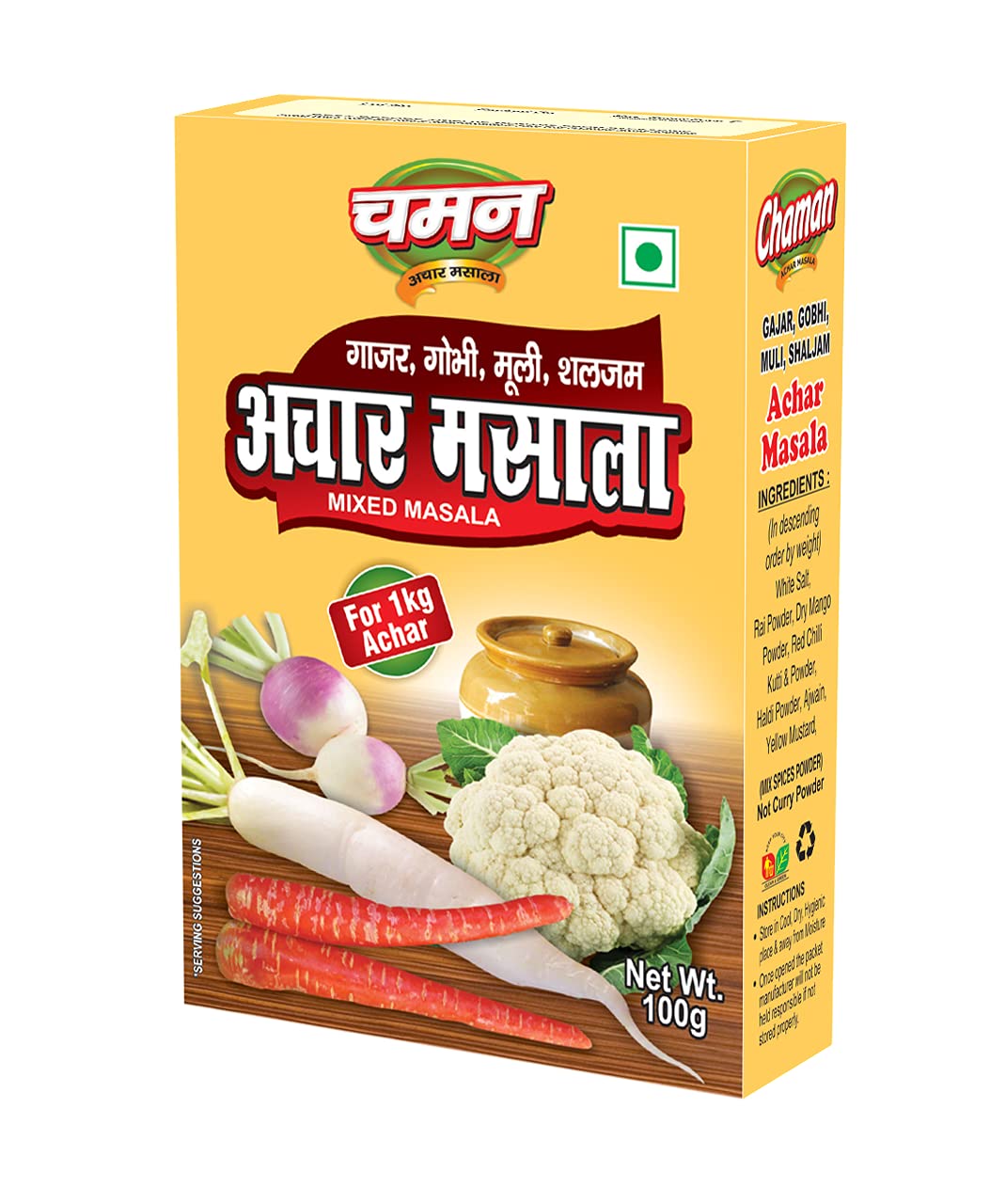 Chaman Gajar Gobhi Mooli Shalgum Achar Masala 100G