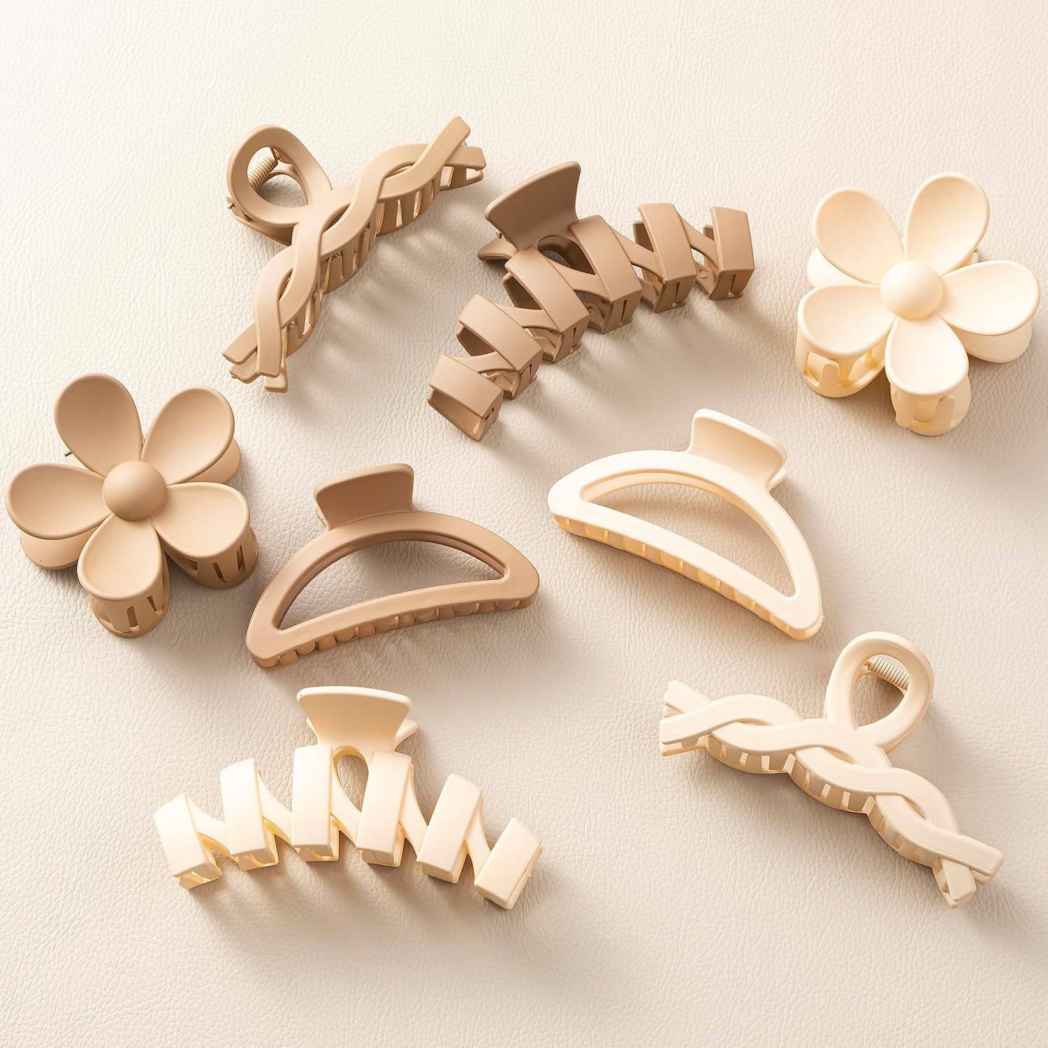 FWQPRA 8Pcs Large Claw Clips For Thick Hair, Wide-Open Large Hair Clips Nonslip Ponytail Holder Hair Clips Hair Accessories For Women Girls,Feal Free With Latest Clip, Multicolor
