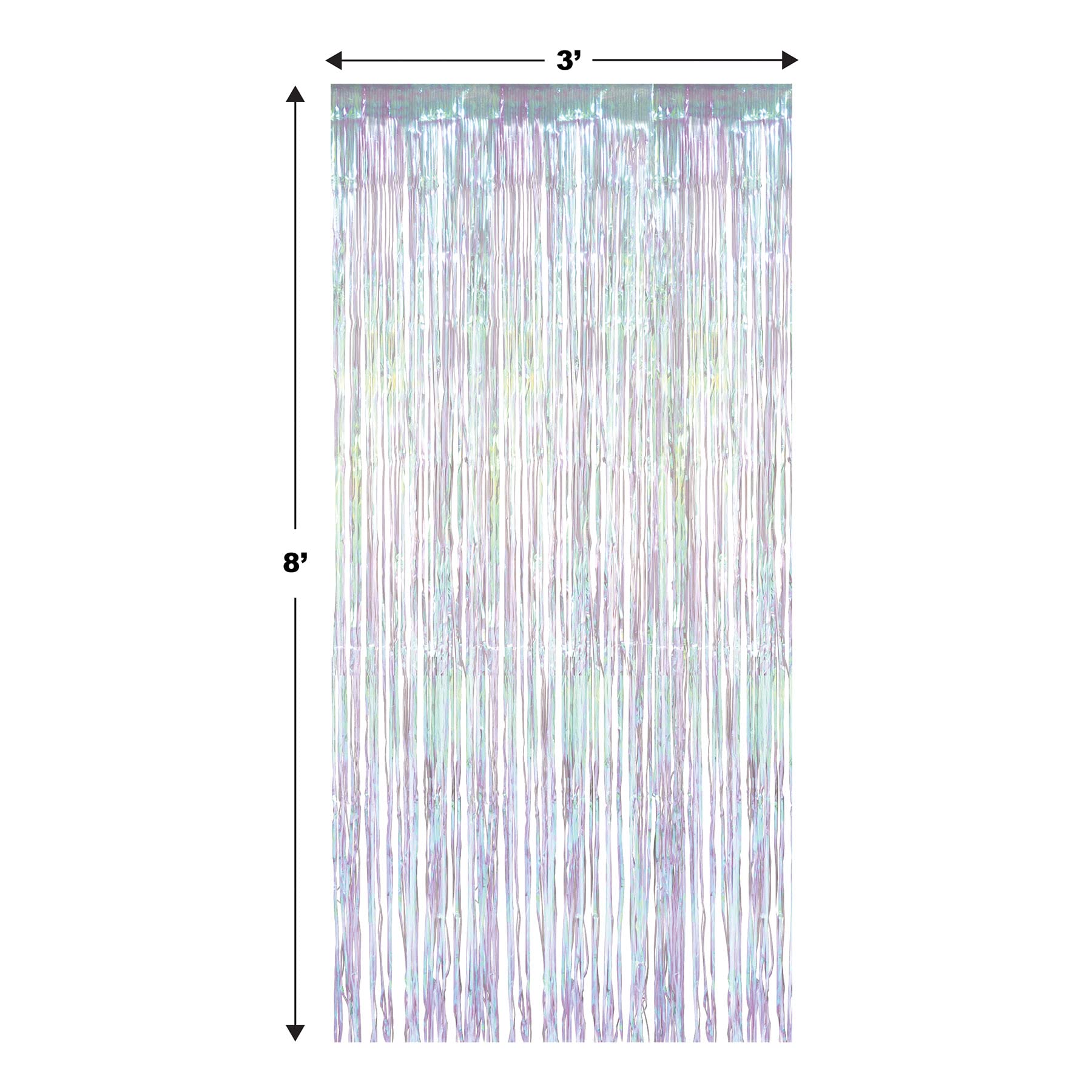 Beistle 53528 Fransenvorhang, 1-lagig, irisierend, 2-teilig, 20,3 x 0,9 m, weiß