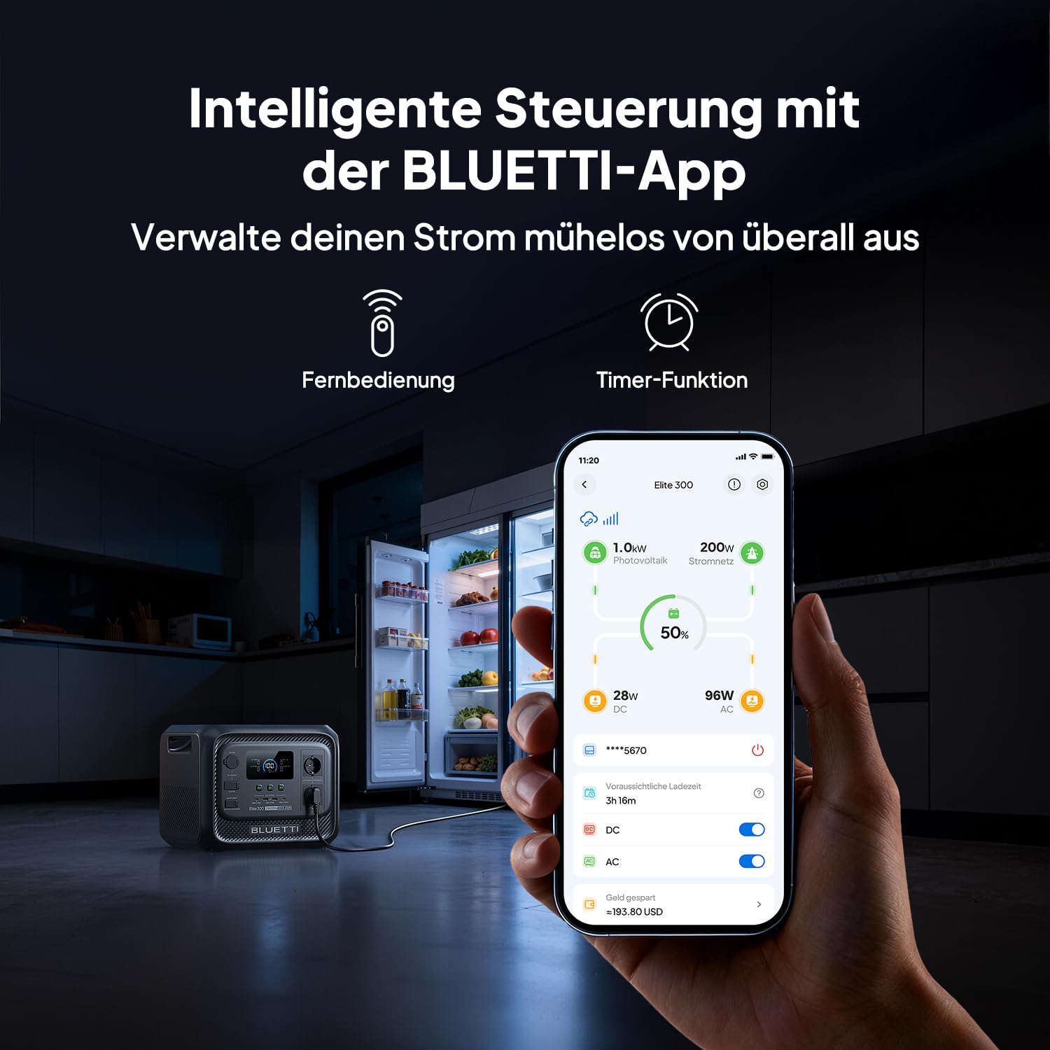 BLUETTI Elite 300 Stromgenerator mit 500W Solarpanel, 3014,4 Wh LiFePO4 Powerstation mit 2400W AC Ausgängen (4800W Surge), Kompakte 3kWh Batterie Backup für Zuhause, Notfall & Wohnmobil