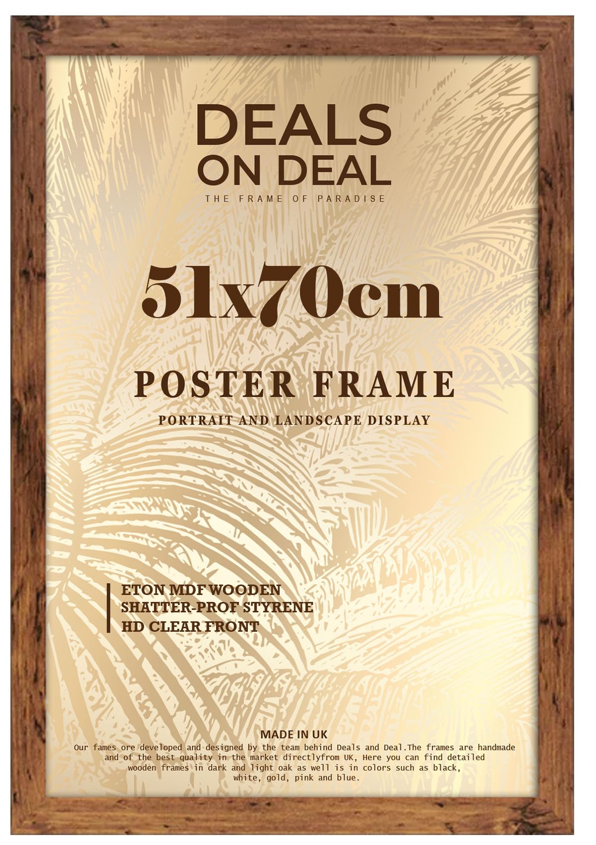 Deals On Deal Rustic Deals On Deal® Poster Frame 51X70cm Photo Picture Frame Jigsaw Puzzle | Mdf Wooden 51 X 70 Cm | Large 510 X 700 Mm | For Home Office Livingroom