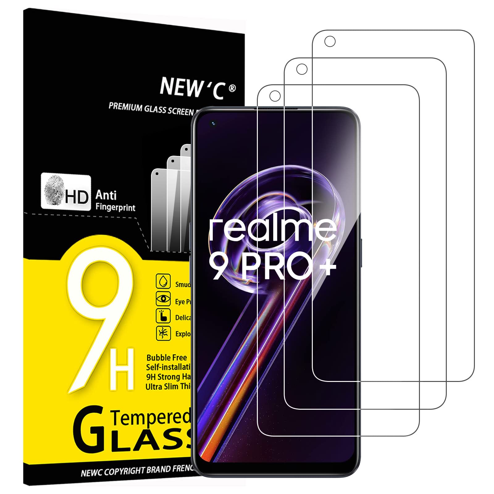 3 Films Protecteurs En Verre Trempé Pour Realme 12 Pro - Dureté 9H, 0,33 Mm - Ultra Transparent, Anti-traces, Facile à Poser