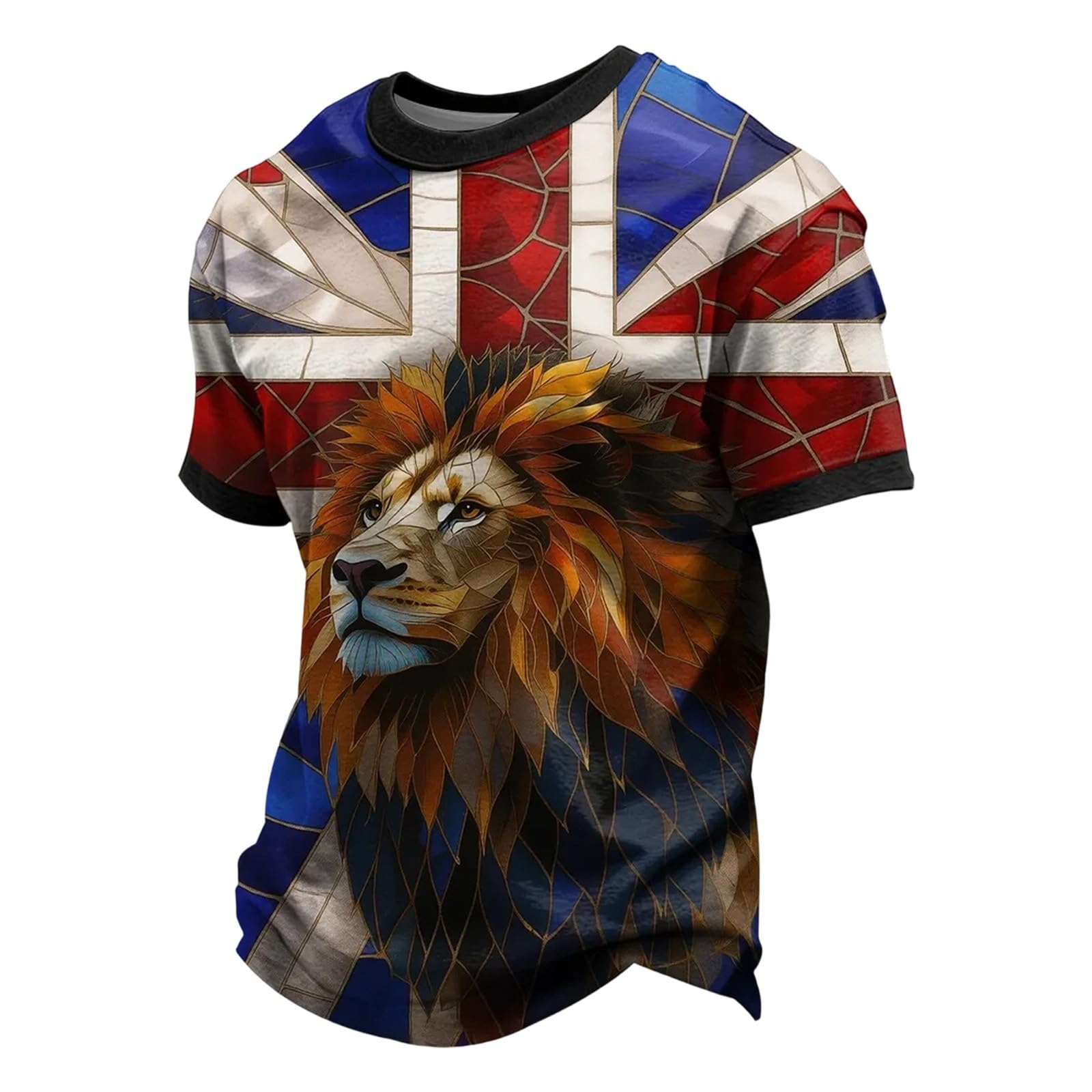 England Football Shirt 2026 World Cup Men's Fan Culture Printed Sport Tops Summer Short Sleeve Shirt Casual Comfortable Breathable Top for Casual Wear and Game Day Style (Red, XXL)
