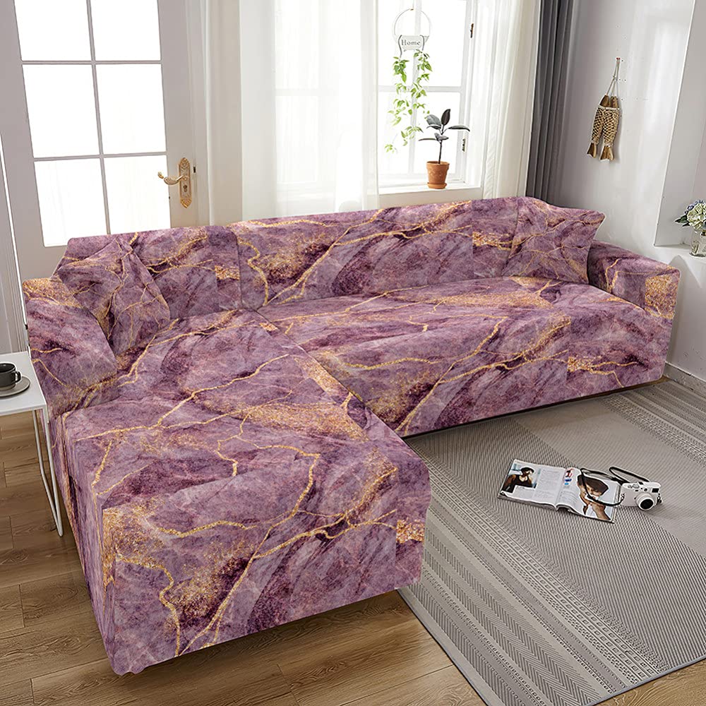Housses de canapé géométriques marbre salon protection extensible canapé d'angle