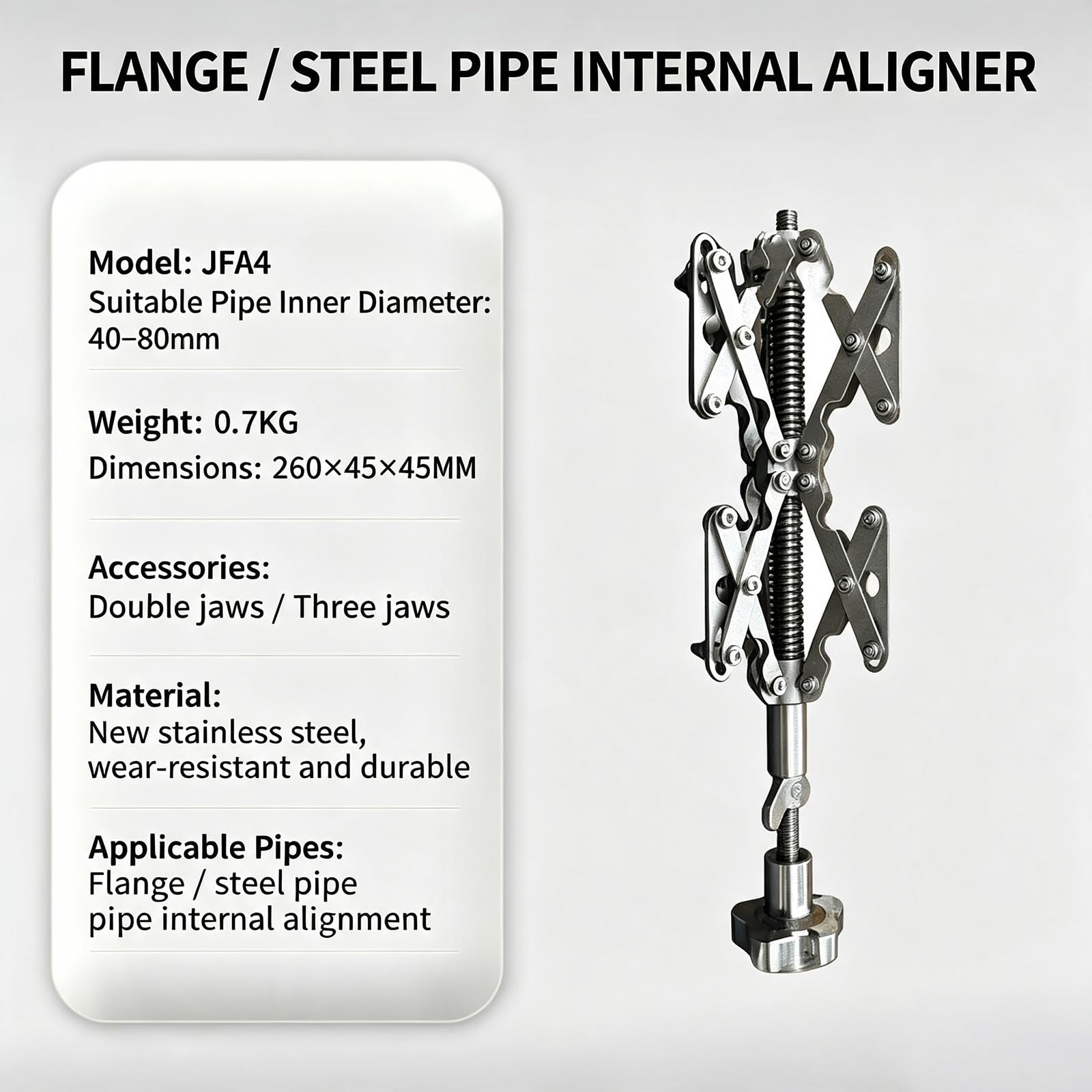 Herramienta De Alineación Interna De Pipefitter, Centrado Preciso De Tubos | Abrazadera De Unión Interna De Alta Resistencia, Accesorio De Tornillo Ajustable, Configuración Sencilla Para Una Sola