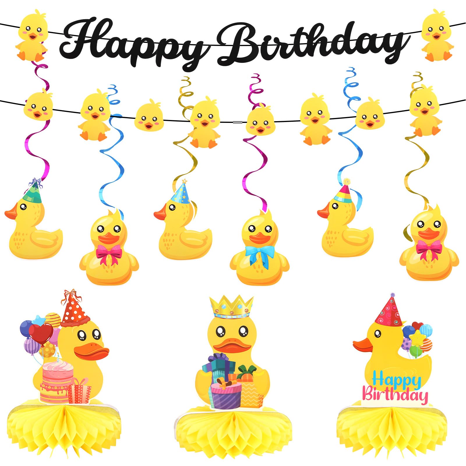 Luixenir Rubber Duck Birthday Party Decorations Set