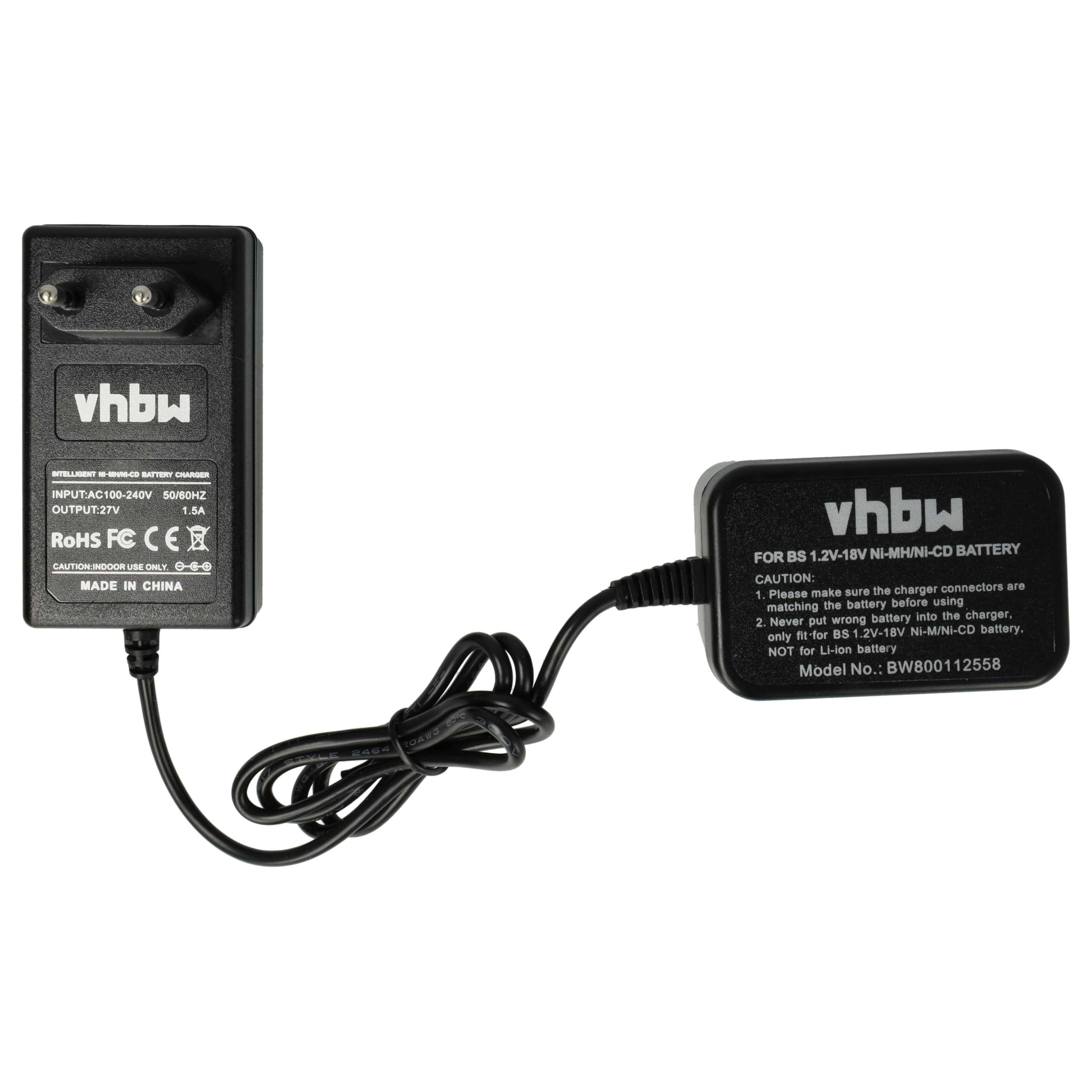 vhbw caricabatterie compatibile con Bosch GSR 12-2, GSR 12 VE-2, GSR 12-1, GSB 9.6VES-2, GSR 12V, GSB 96 P-2, GSR 12VE batterie di attrezzi, 1,2V