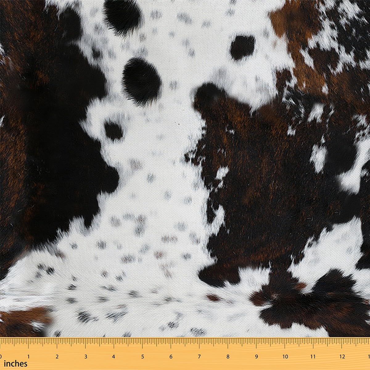 Cowhide Print Girl Woman DIY Fabric by The Yard for Craft Lovers,Abstract Animal Fur Rustic Farmhouse,Decorative DIY Fabric for Upholstery and Home