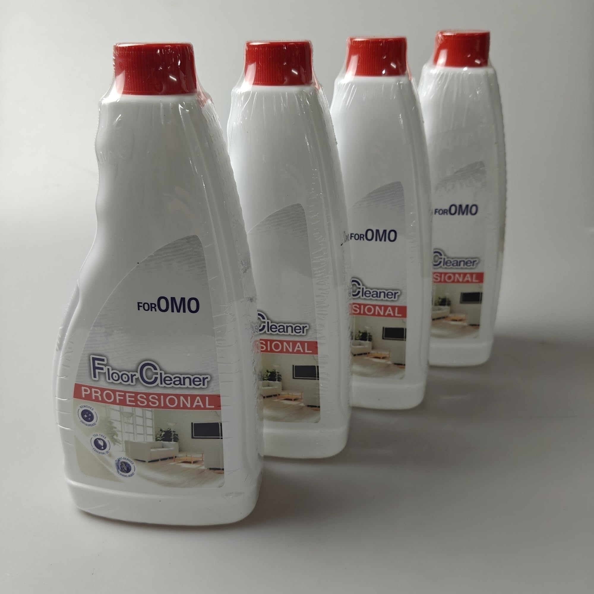 Solución de limpieza de pisos。 Compatible para Roborock S5/S6/S7/Series 。 480ML(16.23fl oz)。 Líquido limpiador de suelos, accesorios para barredoras(4pcs)