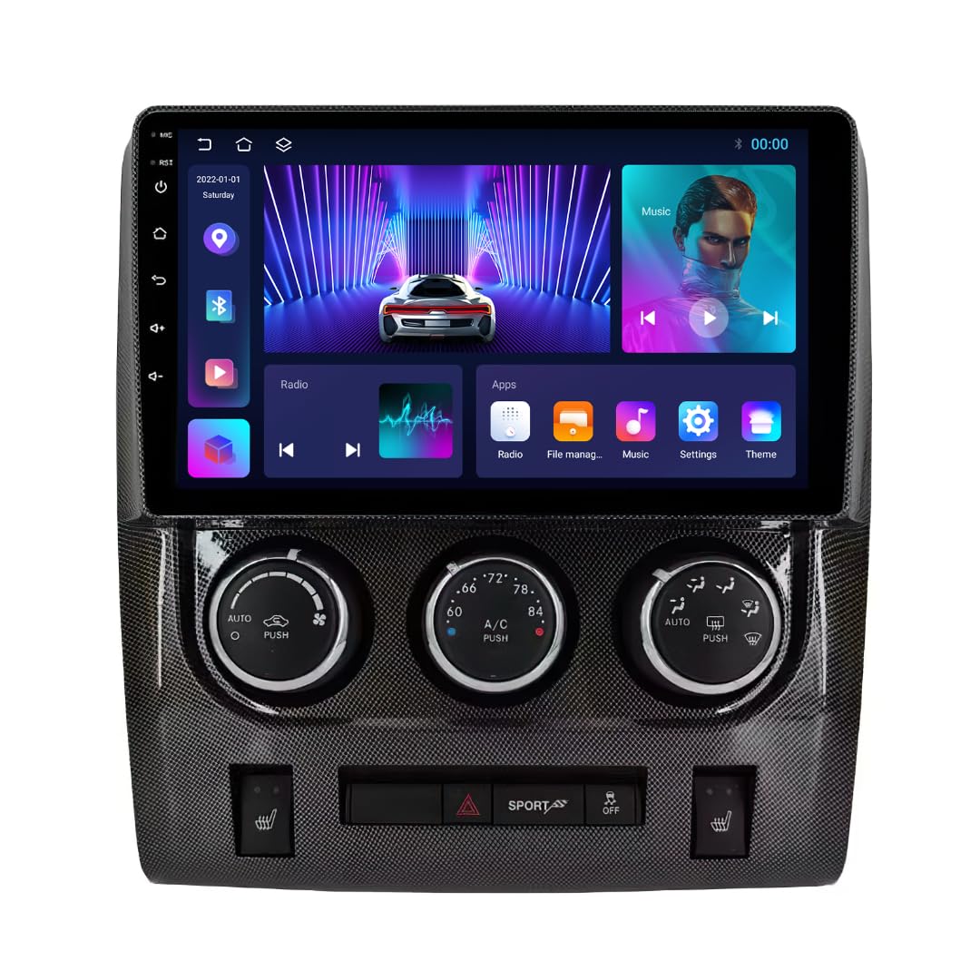 MekedeTech Android Car Radio Stereo Navigation for Dodge Challenger 2008 2009 2010 2011 2012 2013 2014 Head Unit Replacement,Touch Screen Upgrade with Wireless CarPlay/Android Auto,4 core 2+32G,Black