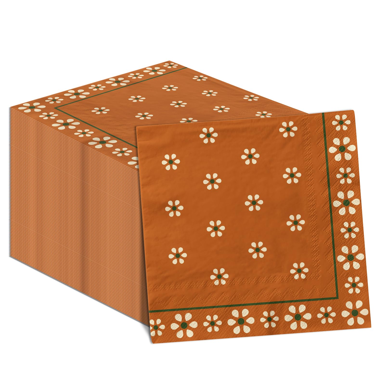 Platos De Barro Mexicanos Paper Napkins,Cielito Lindo Party Decoration 48pcs Terracotta Clay Mexican Napkins Disposable for Mexican Theme Party Decorations