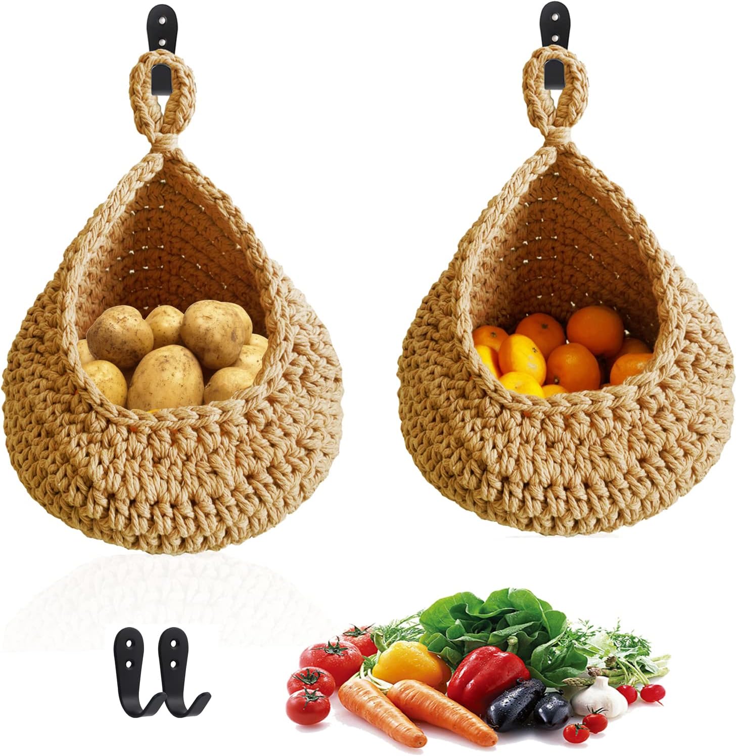 Wall Hanging Basket Set of 3 100 Natural Jute Hanging