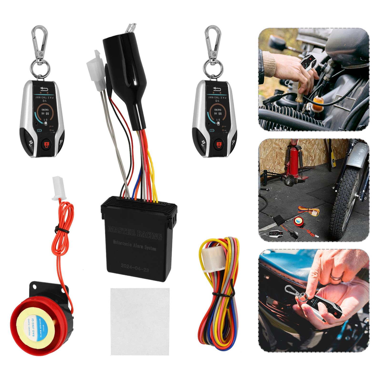 CLISPEED Allarme Antifurto per Moto Telecomando, Blocco Automatico e Avvio Remoto, Dispositivo di Sicurezza in Plastica per Motociclette, Kit Antifurto Localizzatore Veicolo