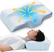 MyeFoam 枕 敬老の日 プレゼント 安眠 肩がラク 低反発 まくら 凹型の中空設計 頭が安定し 首や肩の負担にならない 高さ調整可 仰向き 横向き プレゼント 洗える枕カバー ブルー