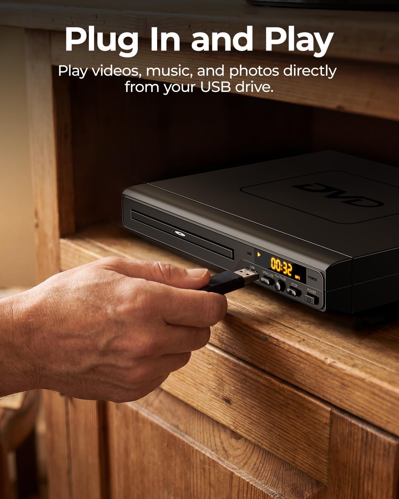 Reproductores de DVD para TV con HDMI, reproductores de DVD que reproducen todas las regiones, reproductor de DVD simple para ancianos, reproductor de CD para sistema estéreo doméstico, incluye cable