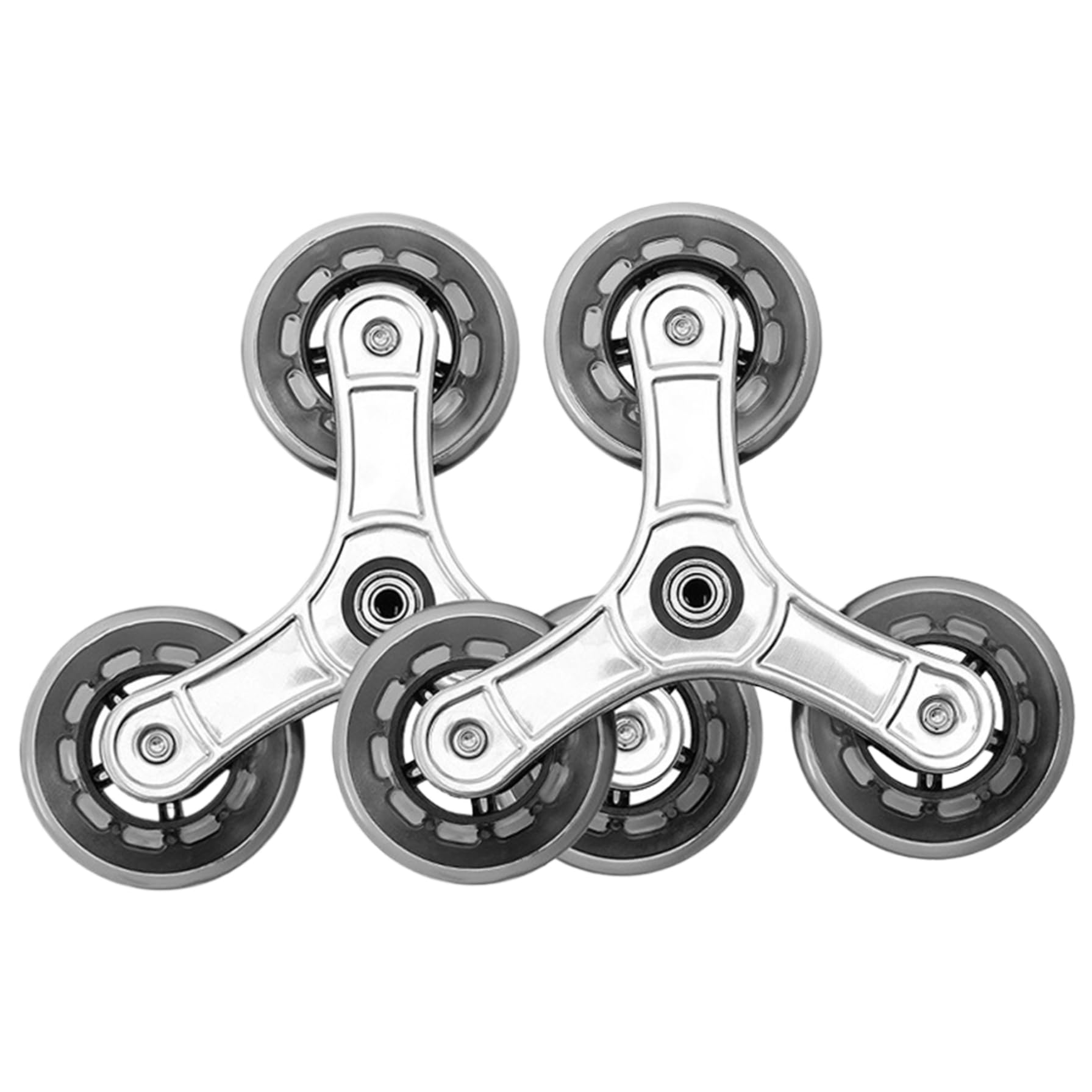 Reladores, ruedas de trepadora de escaleras 2 PCS Triangular acero inoxidable Ruedas Ruedas de ruedas de servicio pesado Rotable Rotable Rotatable para bolsas de compras carro de carrito