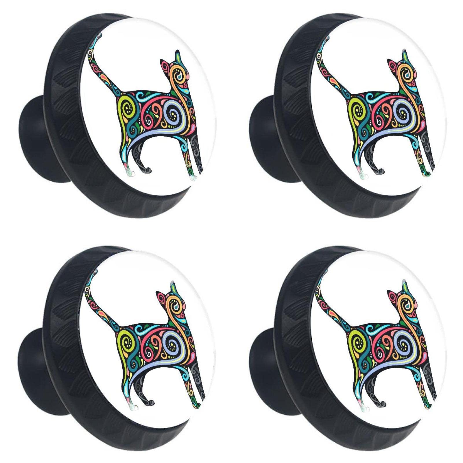 Boutons de tiroir chat en cristal 30 mm pour armoire de salle de bain x4