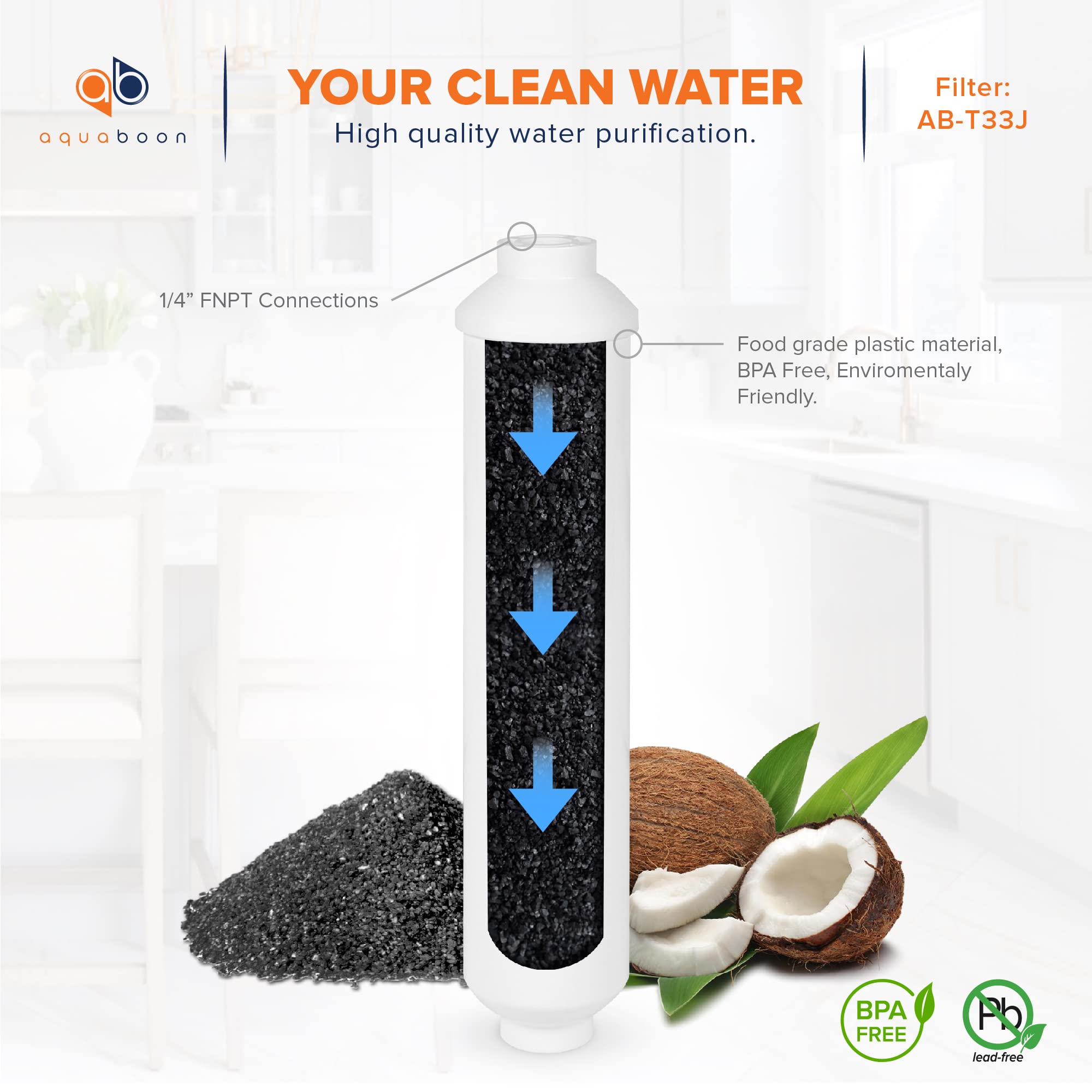 Aquaboon AB(P)-4C2S1I P-7PK filtro de agua, blanco, 2.5 pulgadas x 10 pulgadas x 17 pulgadas
