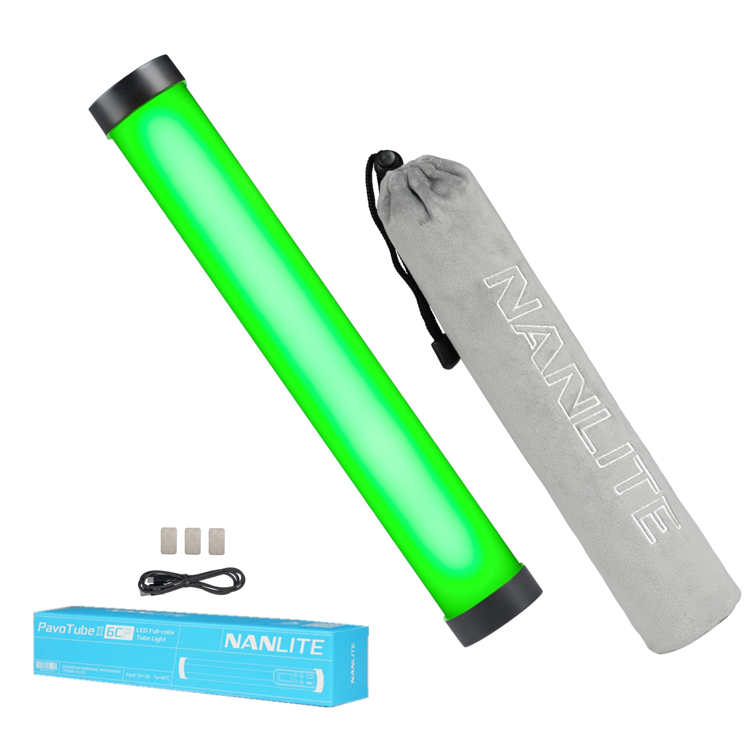 Nanlite PavoTube II - Tubo de luz LED 6CP RGB, color y brillo ajustables, alto CRI 95+ para fotografía profesional, video y transmisión en vivo, portátil, regulable, diseño compacto para creadores de