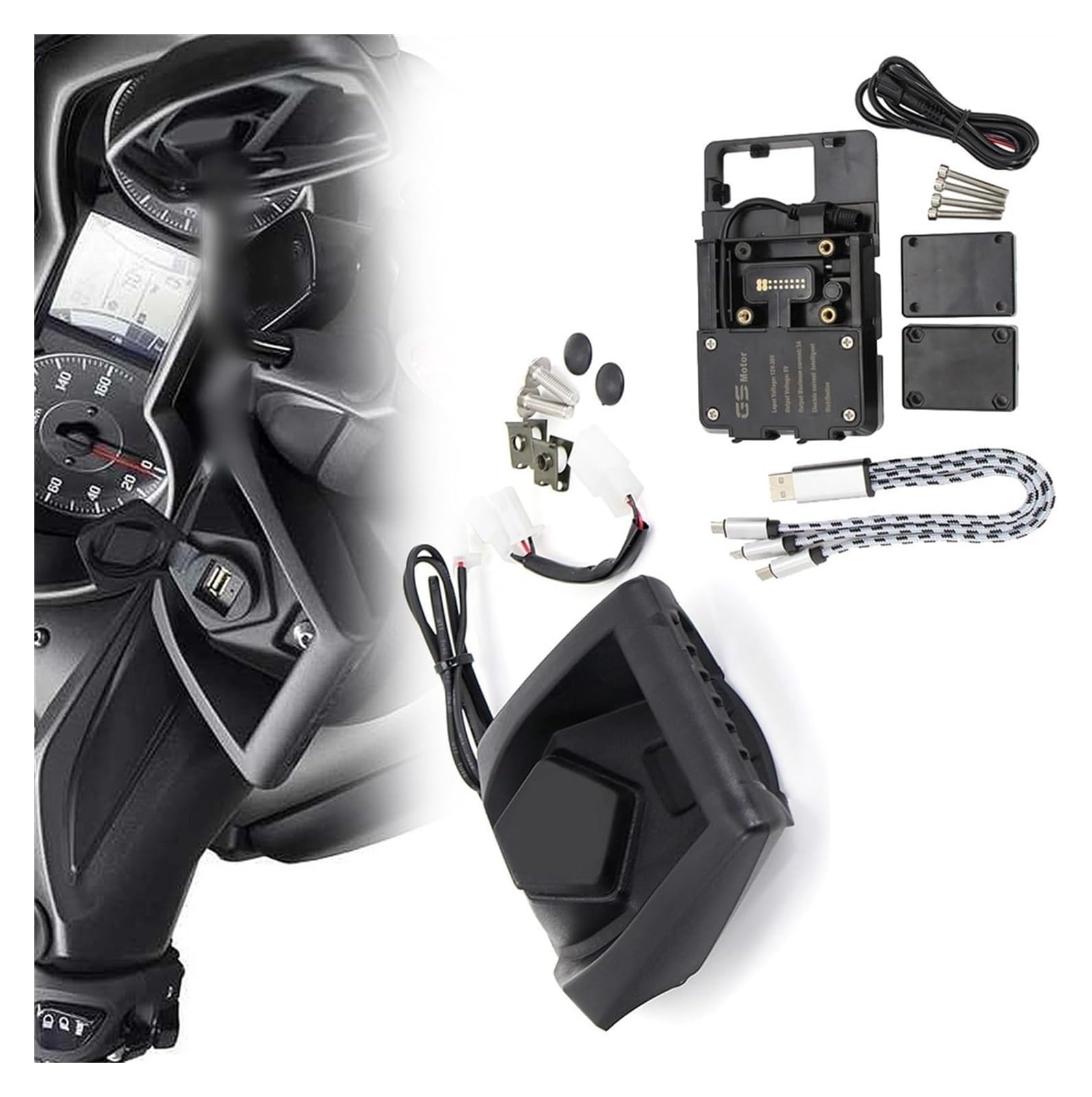 Uchwyt na telefon motocyklowy Do Y&amaha XMAX 400 X-MAX 2018-2021 Akcesoria Uchwyt GPS na telefon motocyklowy nawigacyjny Ładowanie USB
