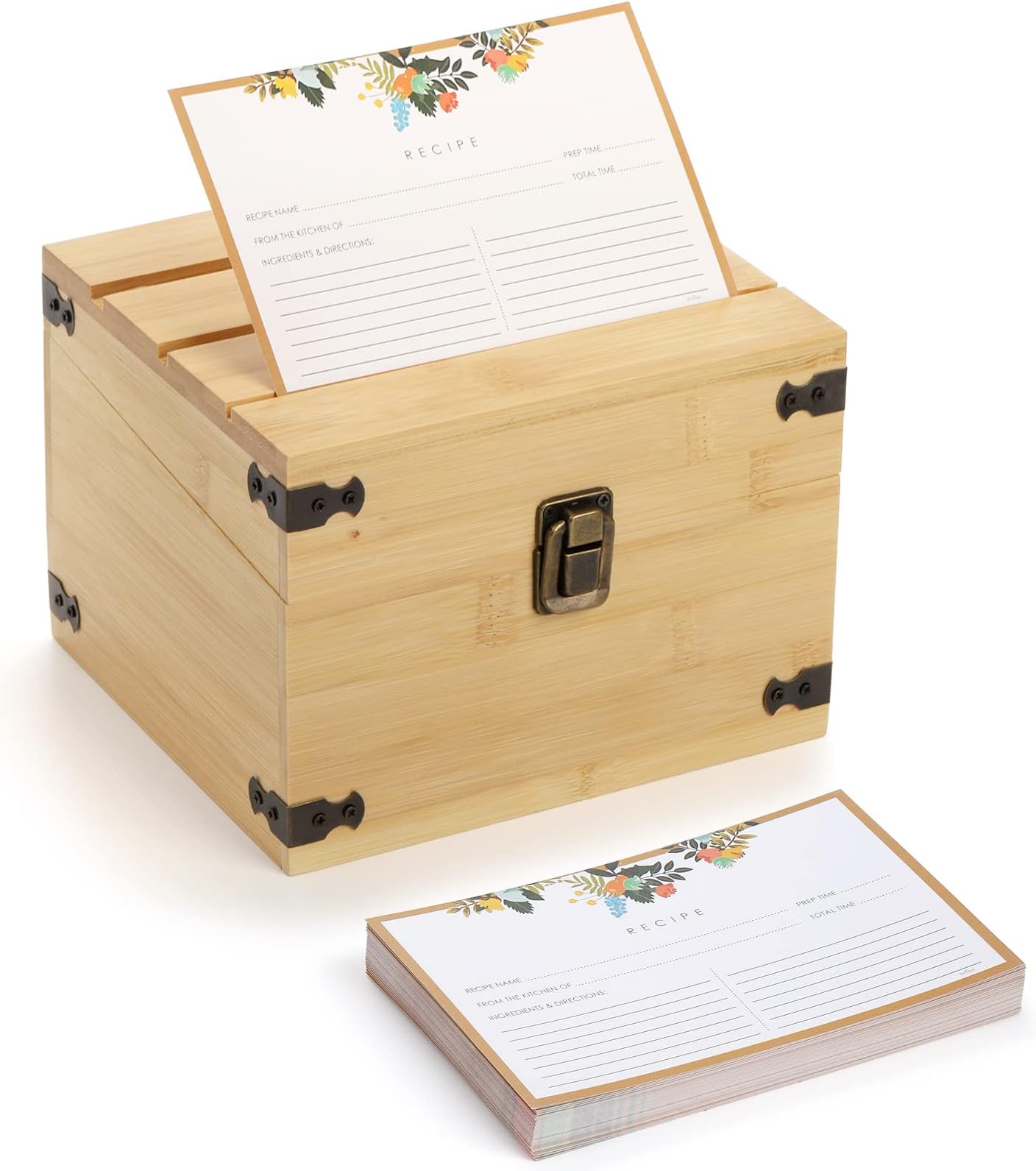 Meadowsweet Kitchens Wooden Recipe Card Box Cherry