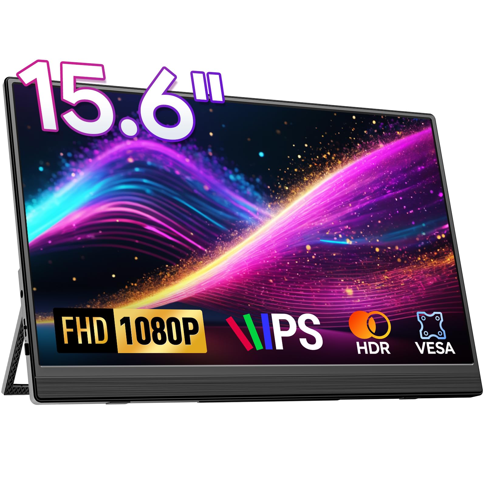 Portable Monitor For Laptop 15.6" FHD 1080P Portable Second Computer Display,Support VESA, USB-C HDMI, IPS Laptop Second Screen w/Kickstand,Compatible with PC, Mac, Phone-image-24