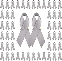 Vista 19 de WANDIC Alfileres de satén de cinta de poliéster, alfileres de cinta de concientización sobre el cáncer, broche de conciencia de fe de esperanza