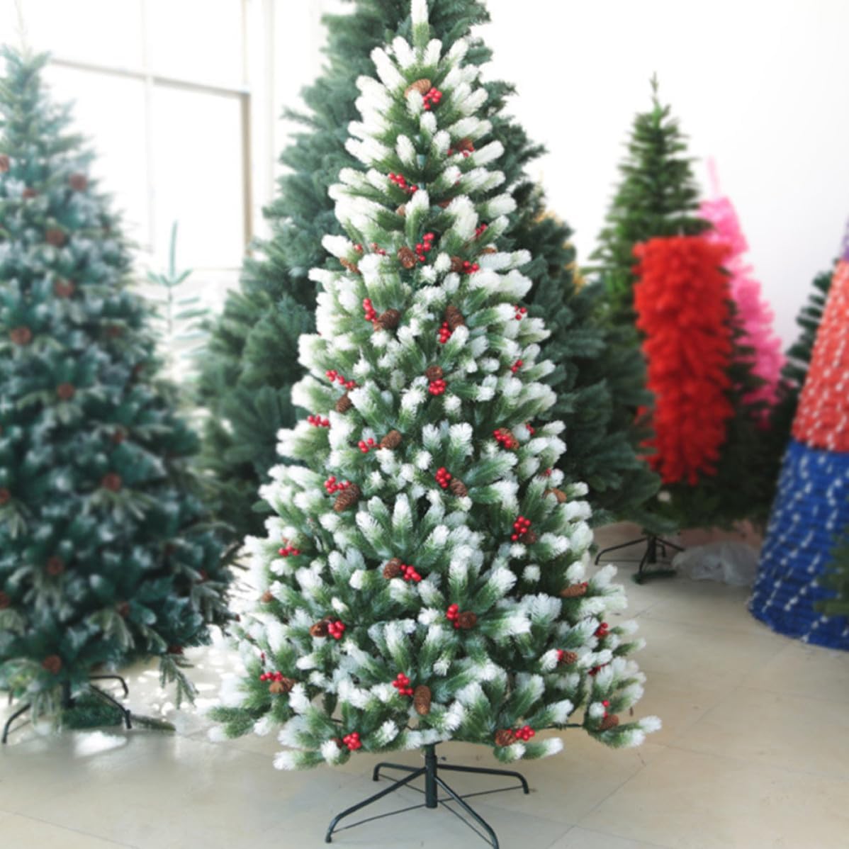 Sturdy Xmas Tree Stand 2 Pcs Metal Quadripod Rack for Artificial Tree
