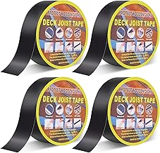 Joist Tape for Decking, Deck Joist Tape 5cm *15.2m Butyl Tapes, Waterproof joist tape Self-Adhesive deck butyl tape, Weather Resistance Butyl Flashing tapes for Protect Beams and Wood decks 4 Rolls